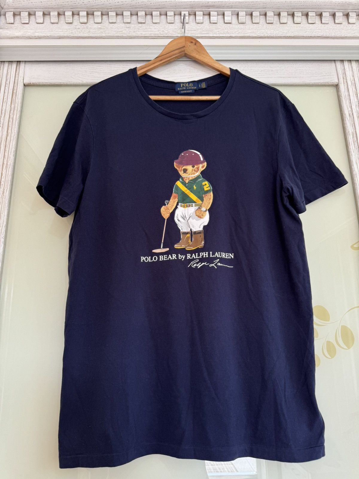 Polo Ralph Lauren × Ralph Lauren Ralph Lauren Polo Bear Navy Polo Player Bear T-shirt Tee Size US L / EU 52-54 / 3 - 5 Thumbnail