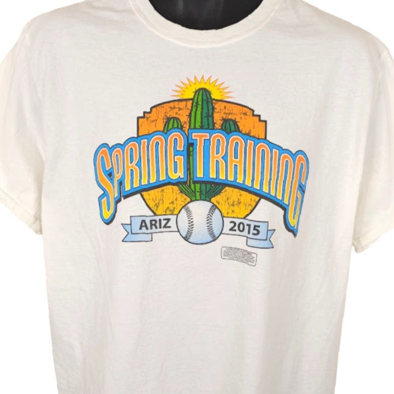 Port & Company Spring Training T Shirt Mens Size Large White 2015 Arizona Baseball Size US L / EU 52-54 / 3 - 2 Thumbnail