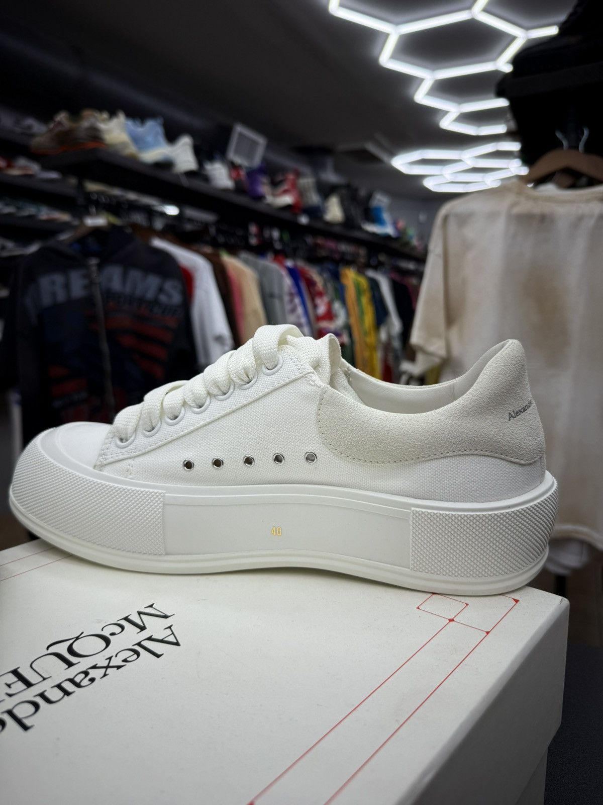 Alexander McQueen ALEXANDER MCQUEEN White Deck Plimsoll Sneaker 40 / 7 US NEW Size US 7 / EU 40 - 13 Thumbnail