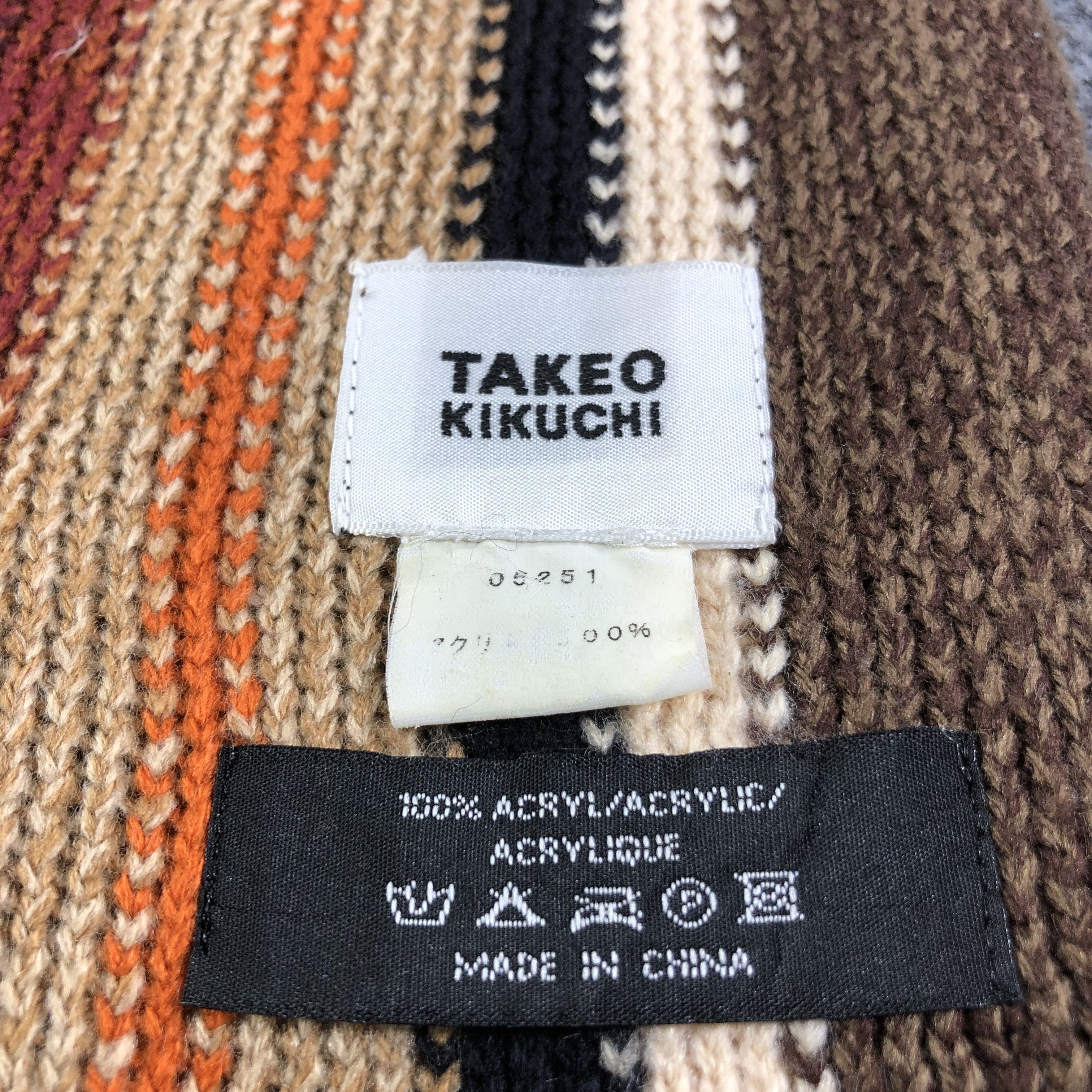 Takeo Kikuchi Takeo Kikuchi Striped Knit Scarf Muffler V1201 Size ONE SIZE - 4 Thumbnail