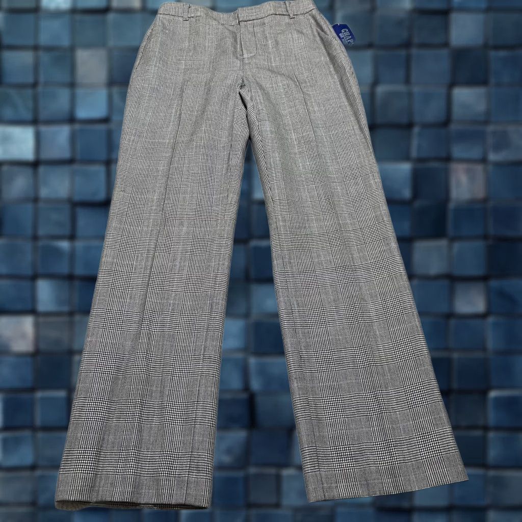 Chaps Chaps Gray Plaid Dress Pants Wide-Leg NWT Women'sSize 4 Office Wool Lined Pockets B J Sz? Size 27" / US 4 / IT 40 - 1 Thumbnail