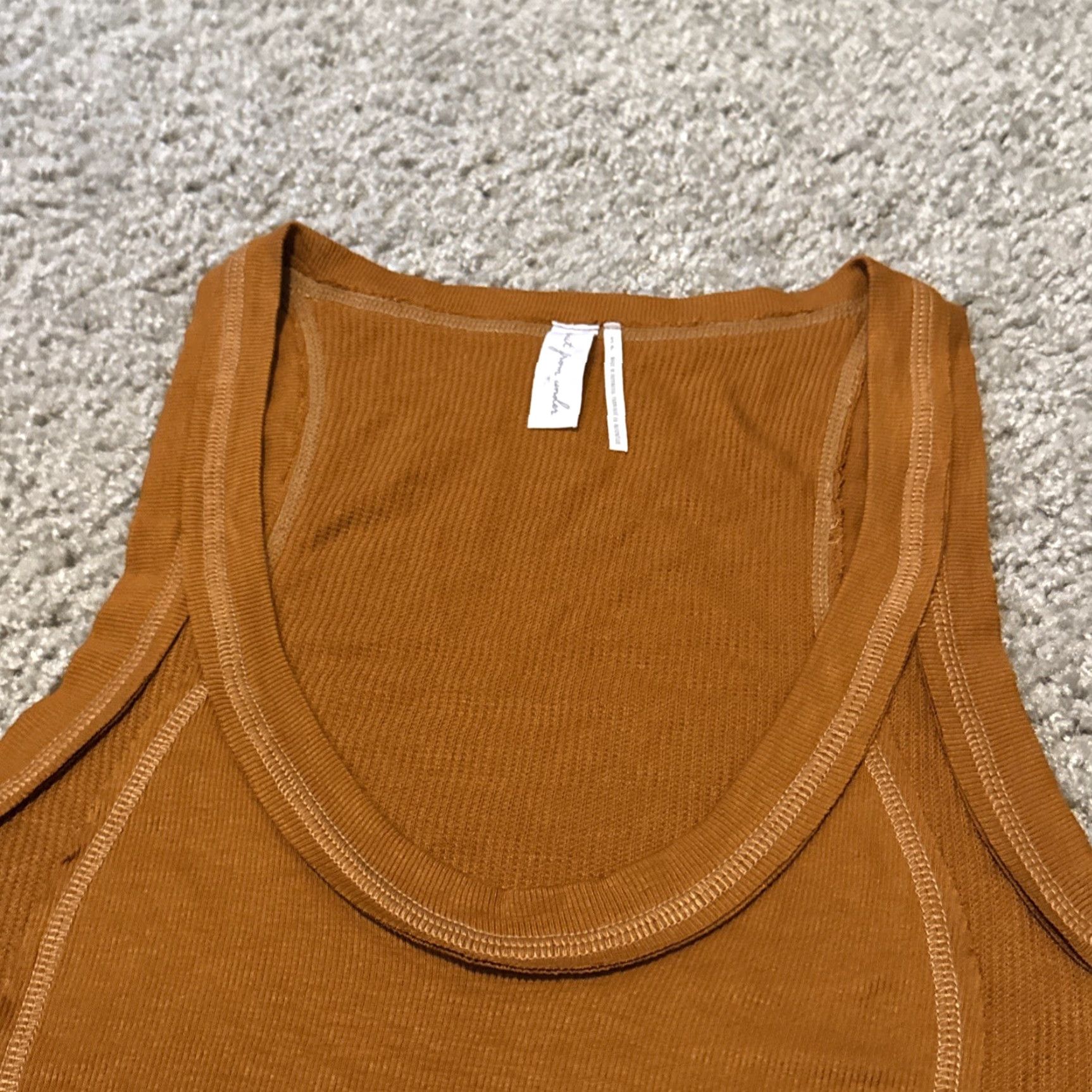 Urban Outfitters Urban Outfitters Out From Under Orange Rust Ribbed Crop Tank Top Size Small Size S / US 4 / IT 40 - 3 Thumbnail