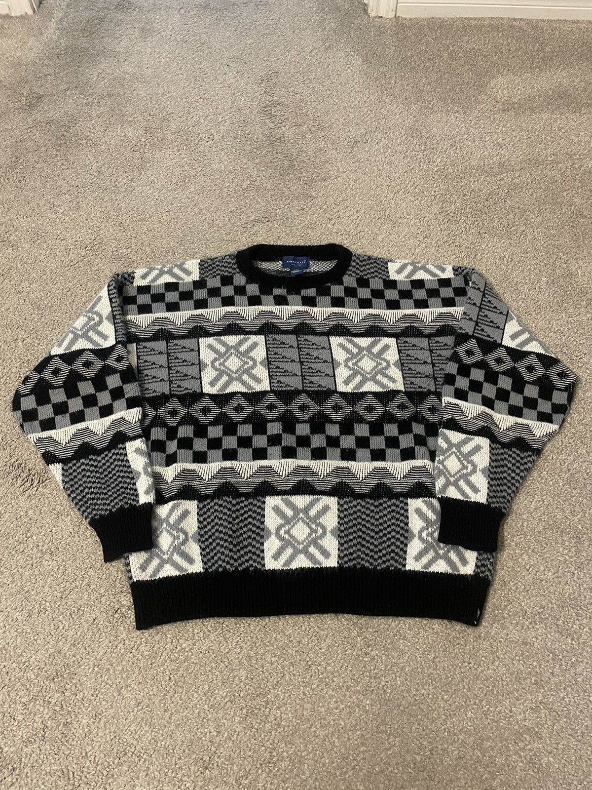 Towncraft × Vintage Vintage 90s Towncraft Sweater Large Acrylic Grandpa Style Size US L / EU 52-54 / 3 - 1 Thumbnail