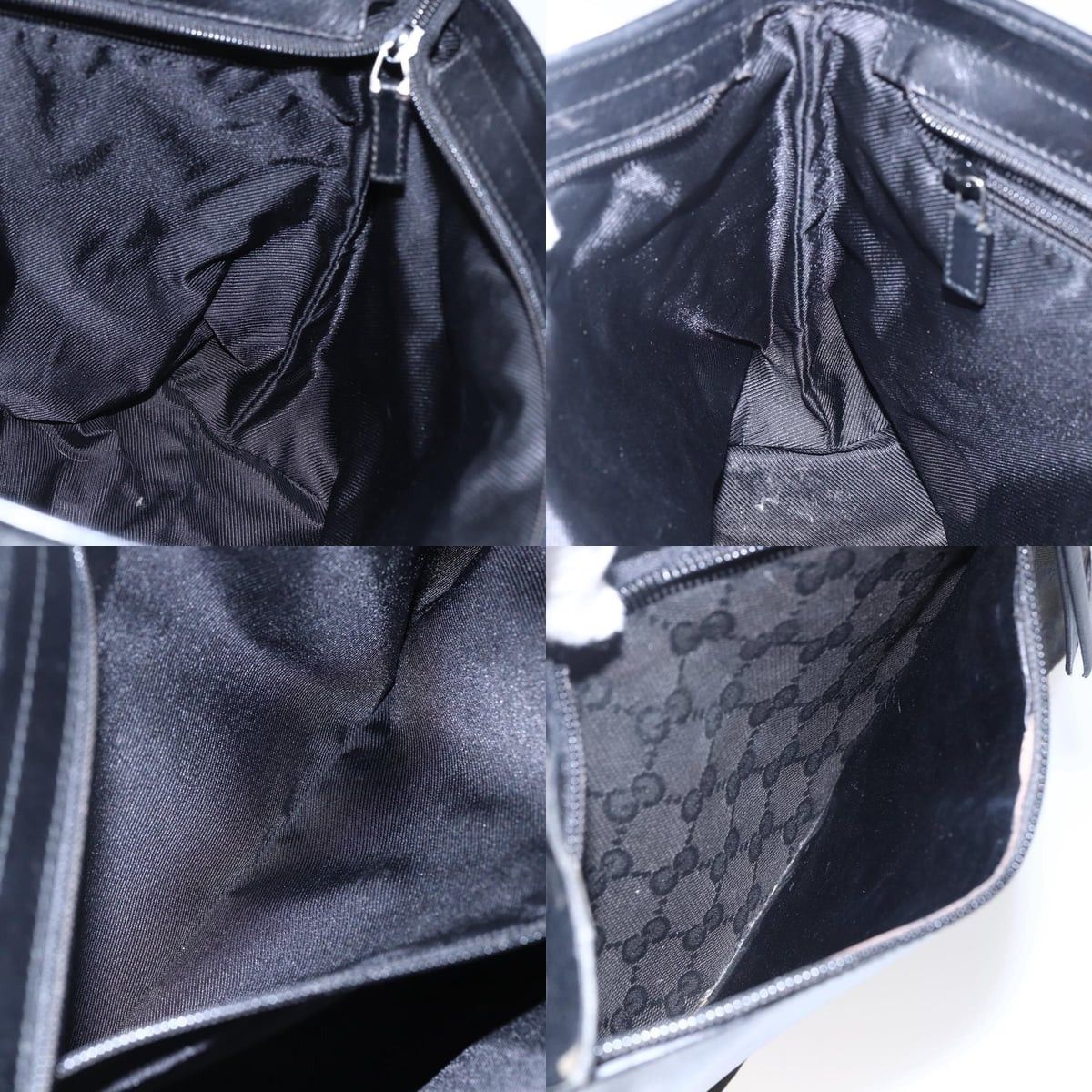 Gucci GUCCI GG Canvas Tote Bag Black Silver Size ONE SIZE - 12 Thumbnail