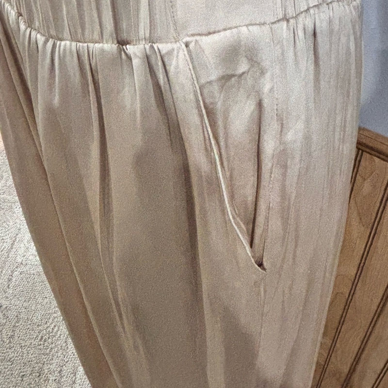 H&M H&M Elegant Gold Beige Maxi Skirt with Pockets Size 6 Size 28" / US 6 / IT 42 - 7 Thumbnail