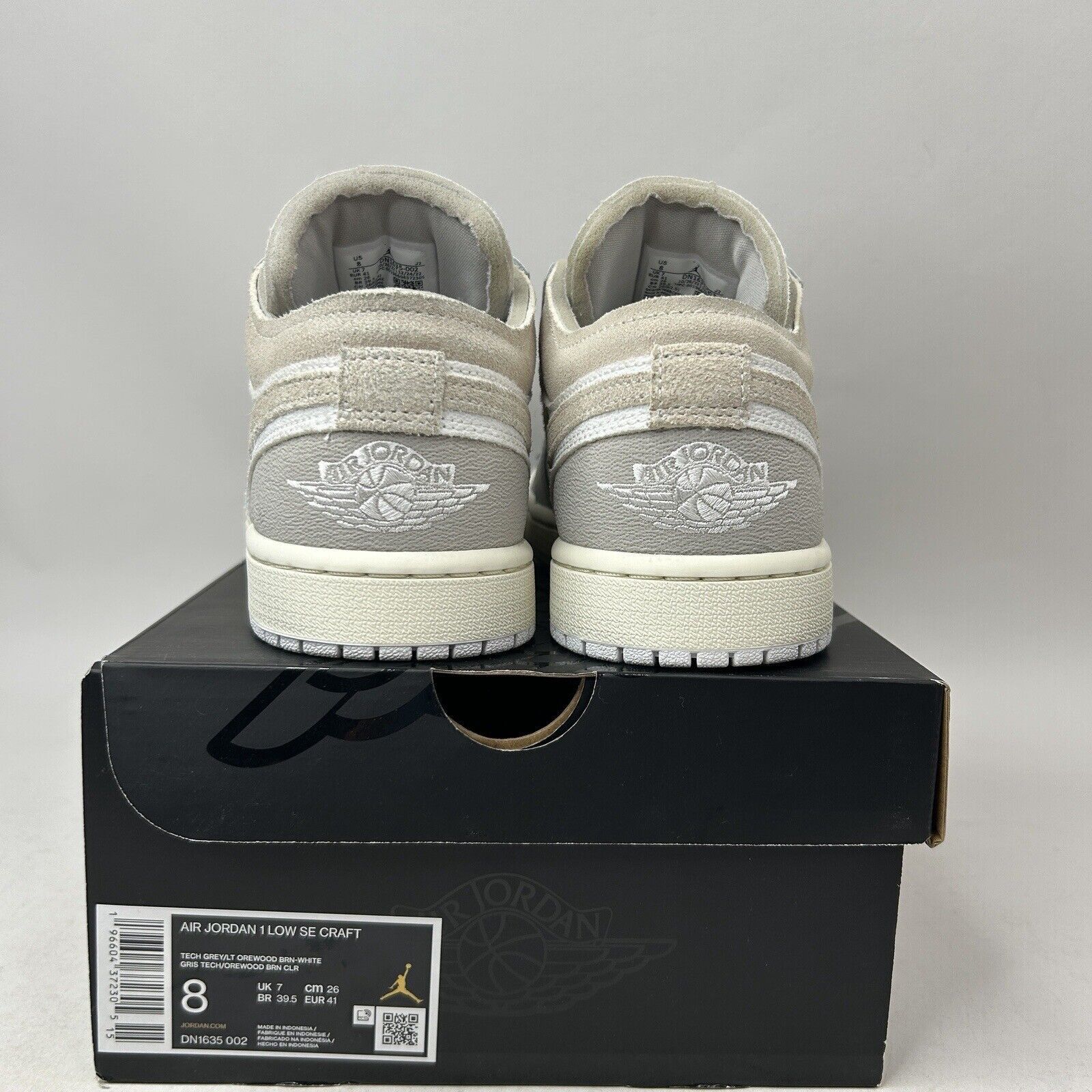 Nike Nike Air Jordan 1 Low SE Craft Inside Out “Tech Grey” 2024 Size US 8 / EU 41 - 5 Thumbnail