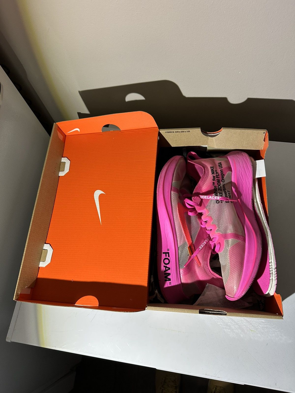 Nike × Off-White Nike x OFF WHITE Zoom Fly Pink Size US 9.5 / EU 42-43 - 5 Thumbnail