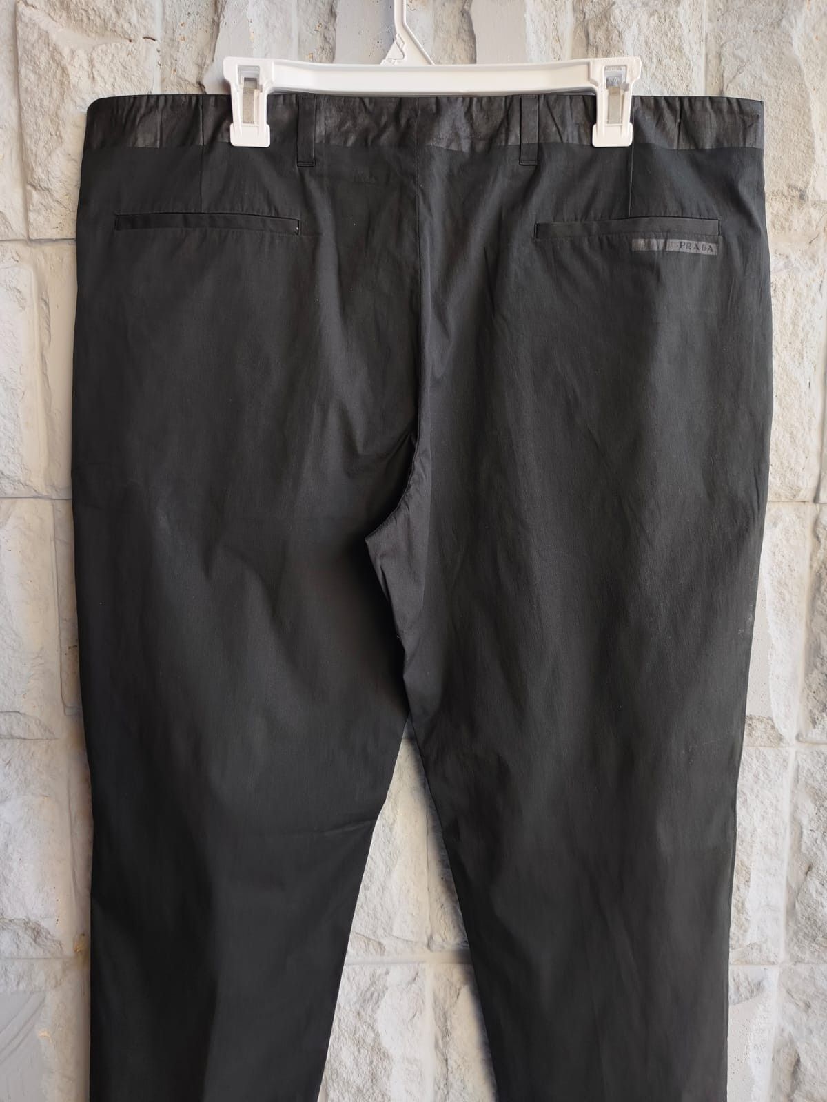 Designer × Prada 💥Prada Print Waist Logo Black Trousers Size US 38 / EU 54 - 4 Thumbnail