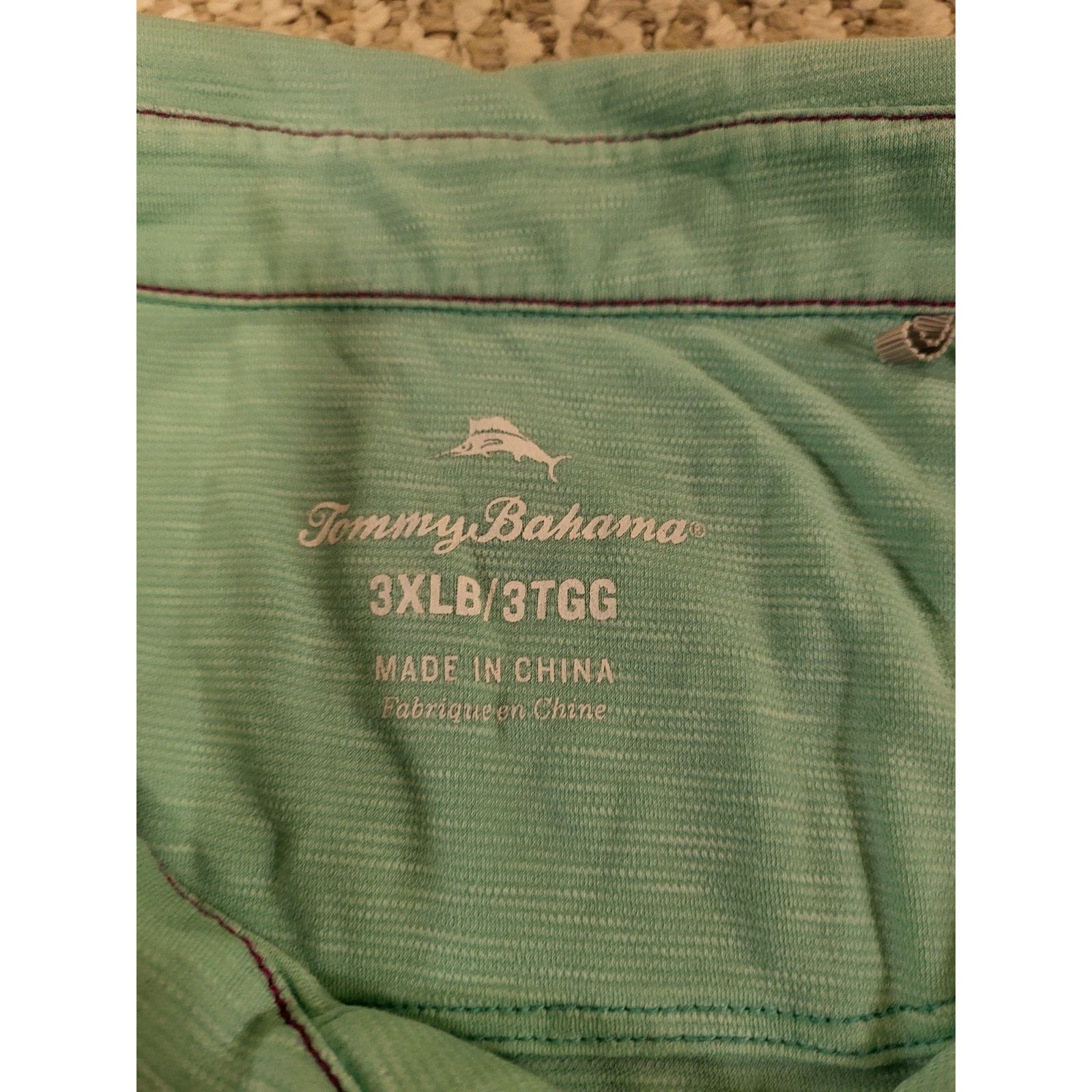 Tommy Bahama Tommy Bahama Men's 3XL Three Button Pale Green Golf Shirt Size US XXL / EU 58 / 5 - 4 Thumbnail