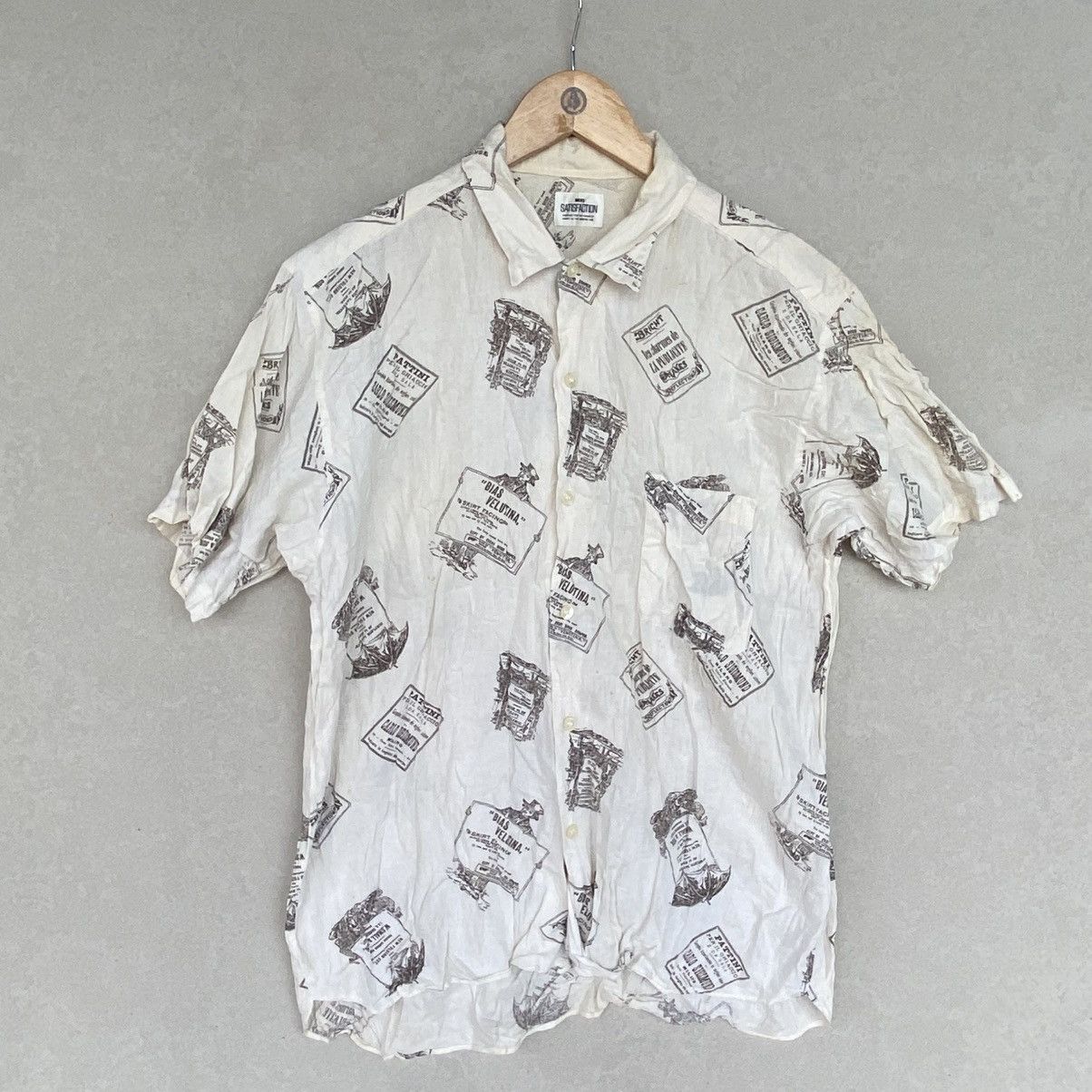 Other Vintage 90s White All Over Print Button Up Shirt Clothing Size US M / EU 48-50 / 2 - 1 Thumbnail