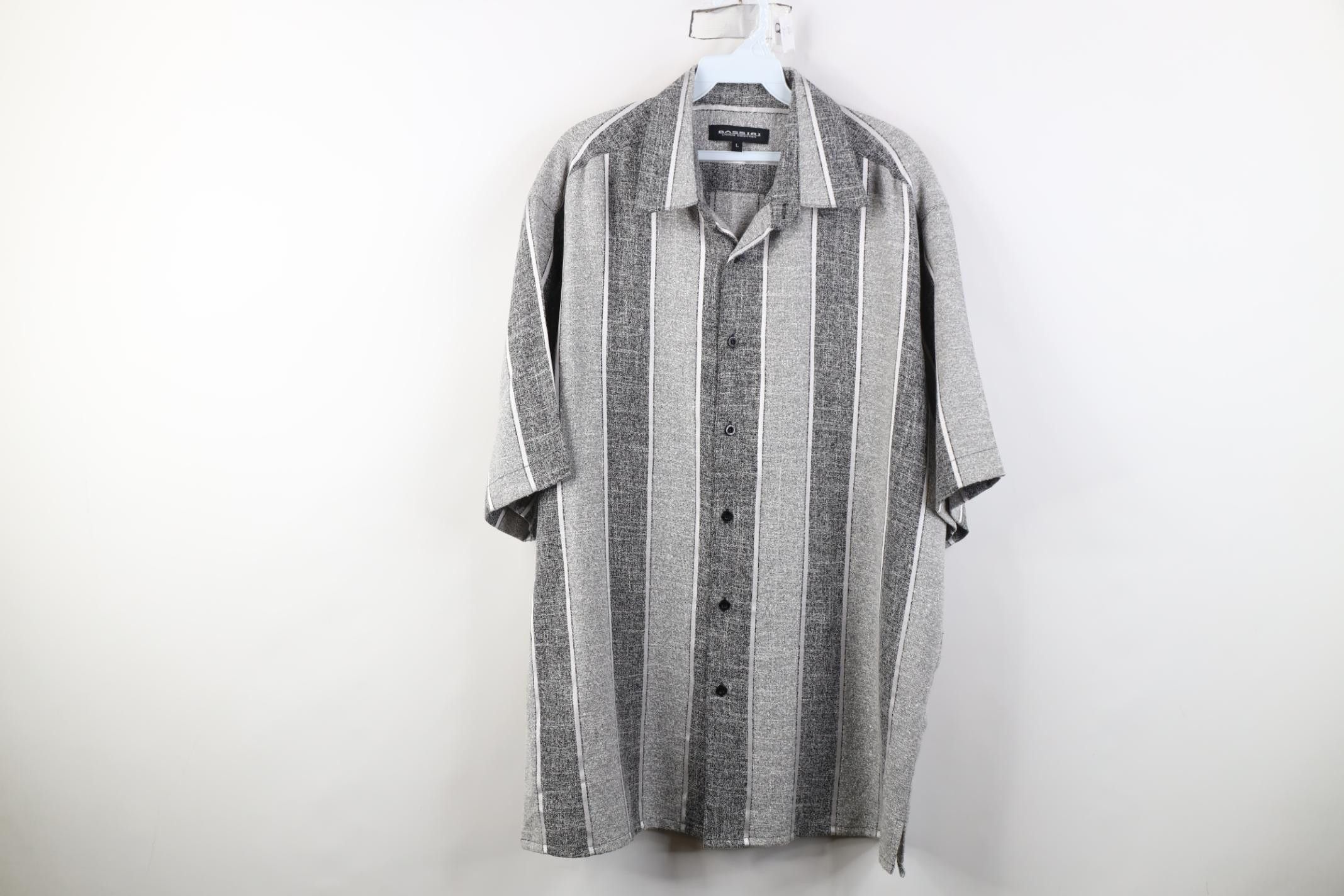 Vintage Vintage 90s Y2K Rockabilly Knit Short Sleeve Button Shirt Size US L / EU 52-54 / 3 - 1 Thumbnail