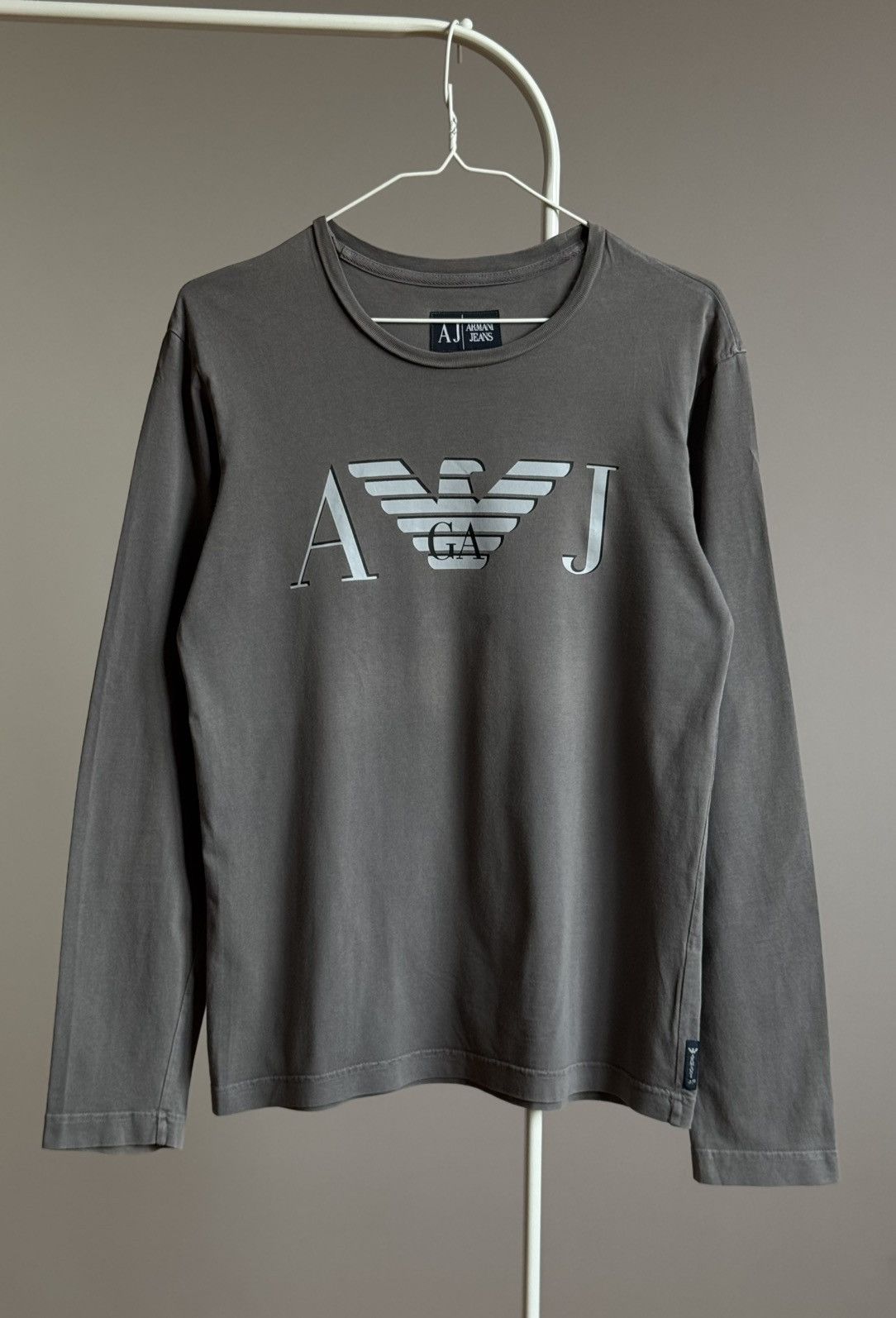 Armani Vintage Armani Jeans Big Logo Long Sleeve T-shirt Size US M / EU 48-50 / 2 - 1 Thumbnail