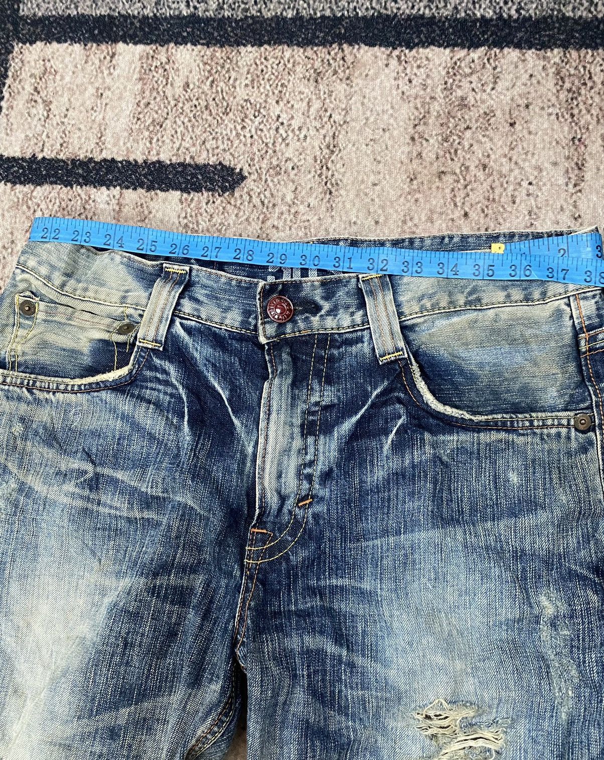 Edwin Vintage Edwin Distressed Blue Trip 503 Denim Made In Japan Size US 34 / EU 50 - 16 Thumbnail
