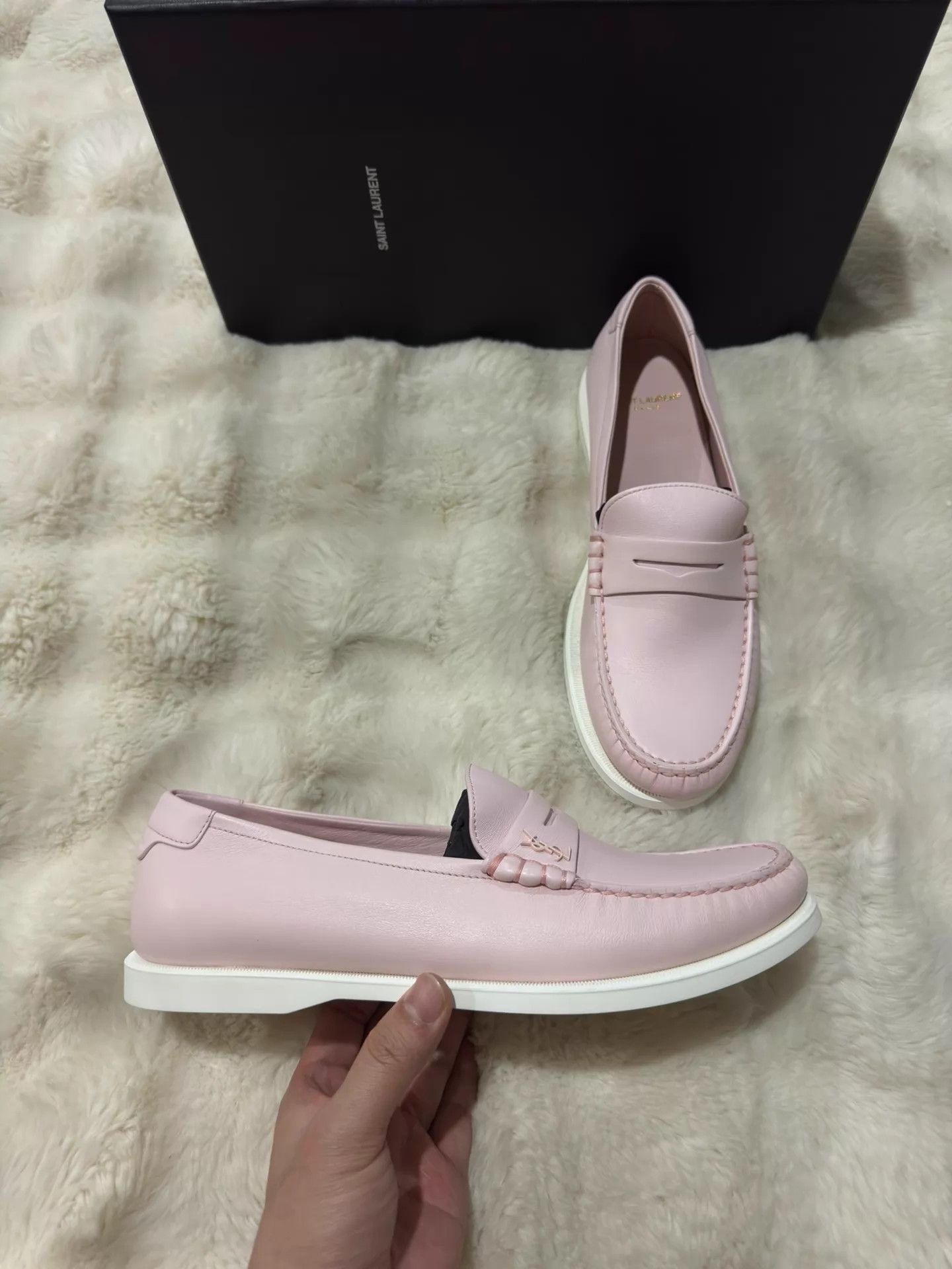 Saint Laurent Paris Saint Laurent Men's New Light Pink Loafers 42 Size US 9 / EU 42 - 3 Thumbnail
