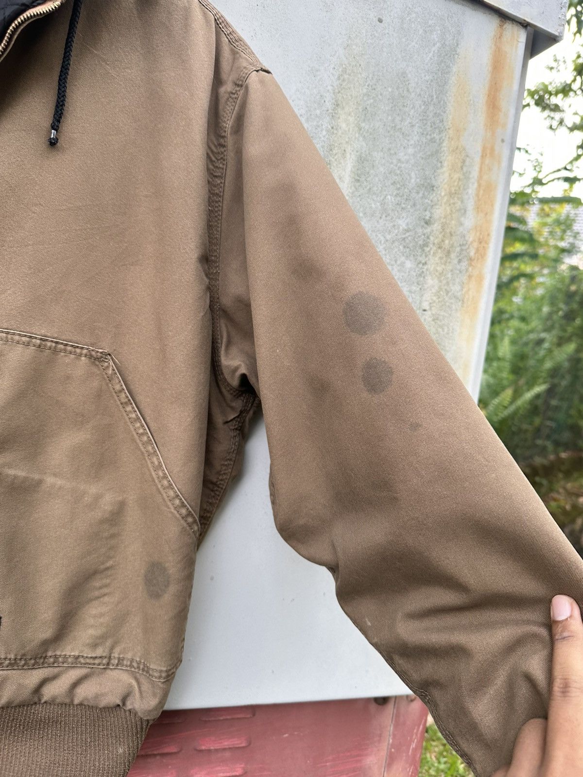 Vintage 👹Vintage Faded Walls Brown Hooded Bomber Jacket Size US M / EU 48-50 / 2 - 10 Thumbnail