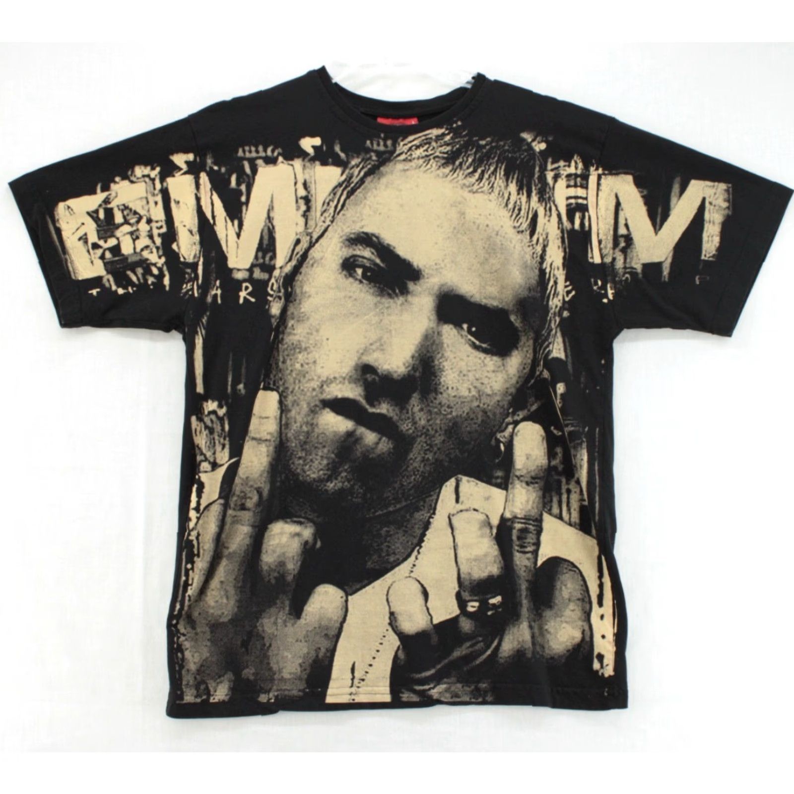 Vintage VINTAGE Eminem Y2K Middle Finger T -Shirt Sounds of the Underground Rap Size Large Shirt Mens Black 90s Hip Hop Shirt Eminem Size US L / EU 52-54 / 3 - 2 Thumbnail