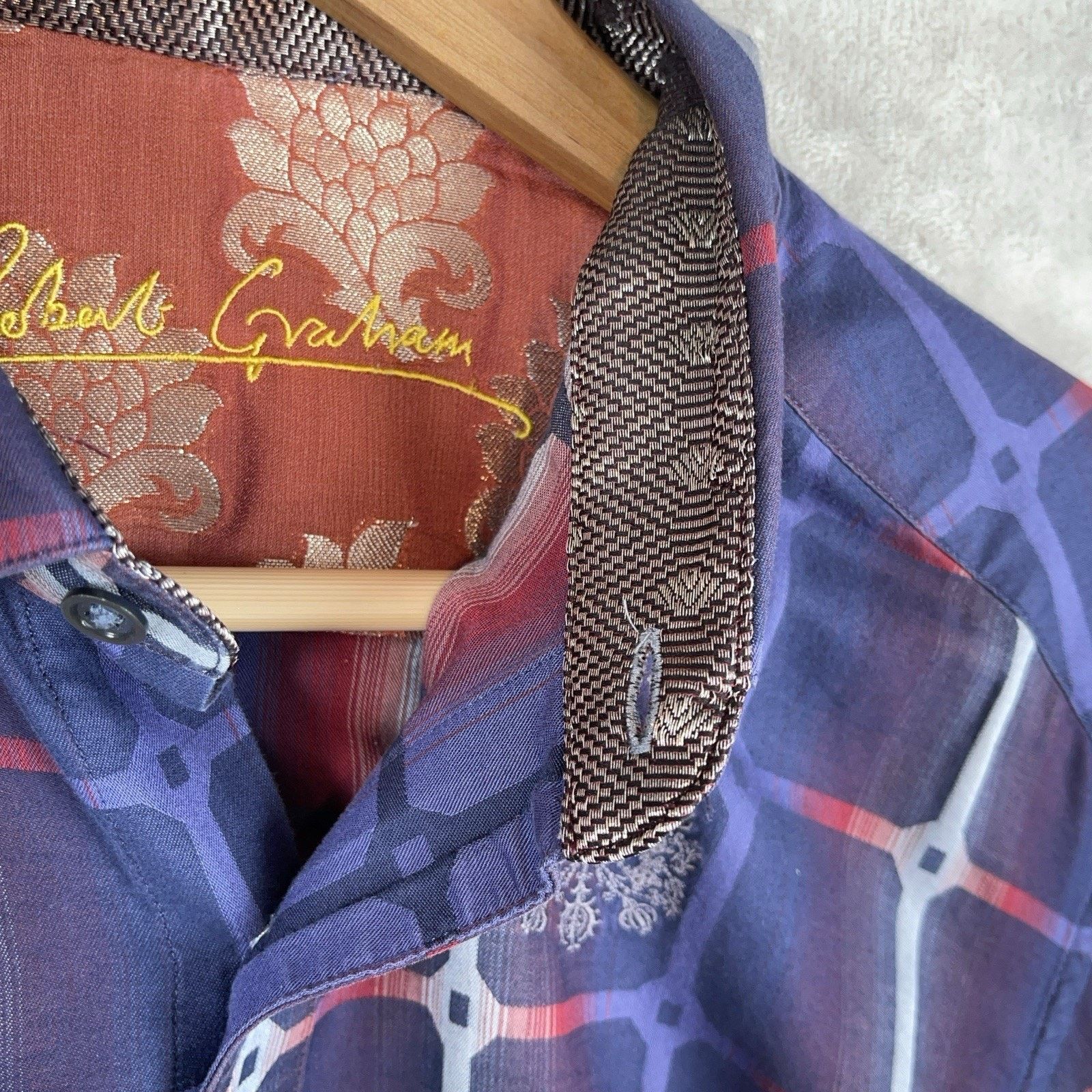 Robert Graham Robert Graham Shirt Embroidered Snowflake Grid Flip Cuff Size US M / EU 48-50 / 2 - 4 Thumbnail
