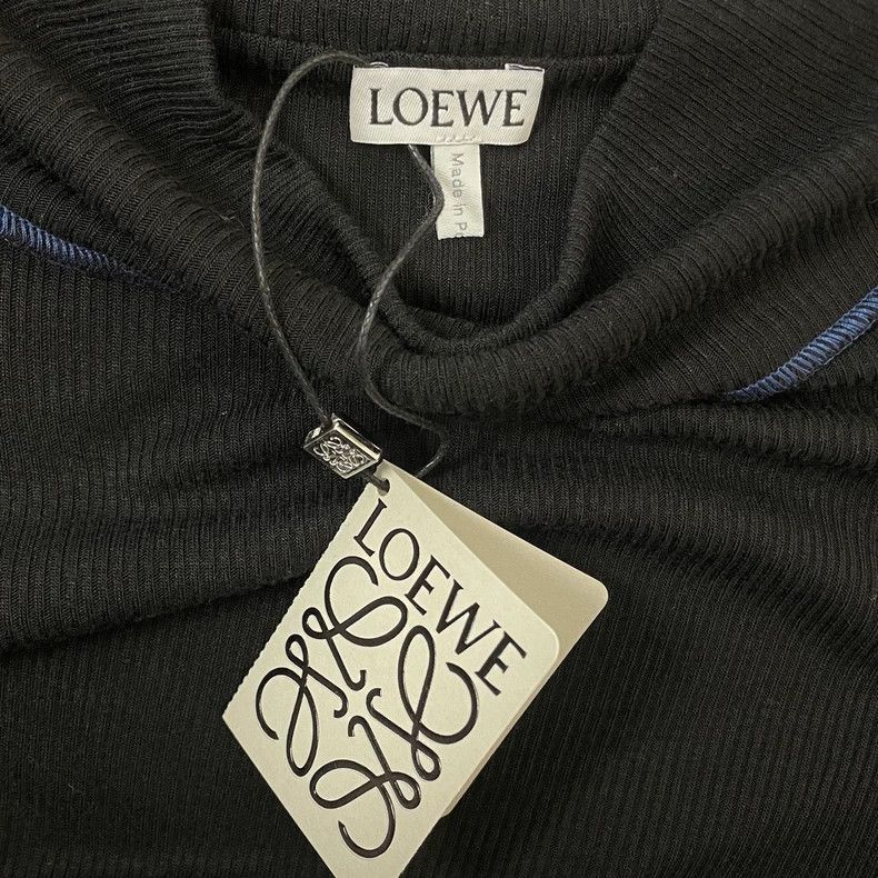 Loewe loewe Black reverse-wear blue leather tag logo high-neck kn Size US L / EU 52-54 / 3 - 5 Thumbnail