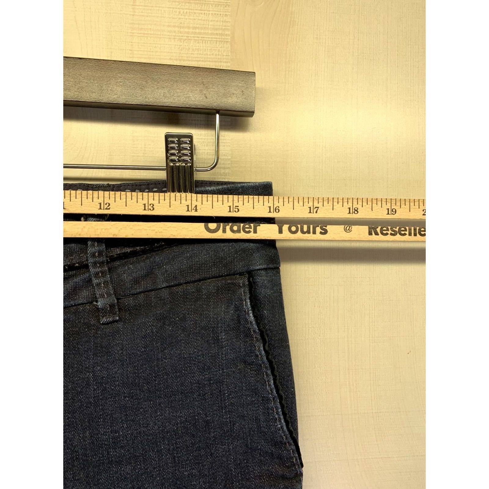 Banana Republic Banana Republic Women’s Jeans Wide-Leg SZ 8 Dark Wash Velvet Trim-Blue Regular Size 30" / US 8 / IT 44 - 2 Thumbnail