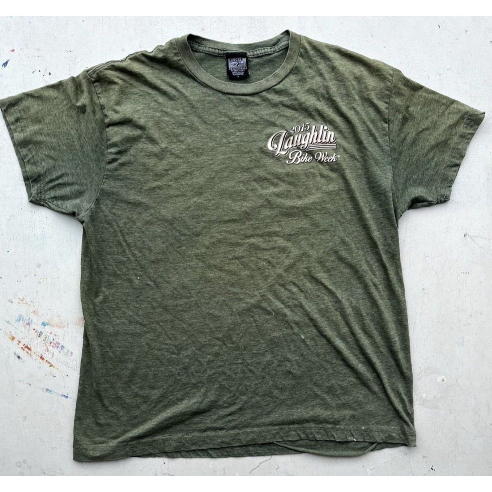 J.McLaughlin Laughlin T-Shirt Green Motorcycle Desert Bike Week Nevada USA 90s Mens L Boat? Size US L / EU 52-54 / 3 - 3 Thumbnail