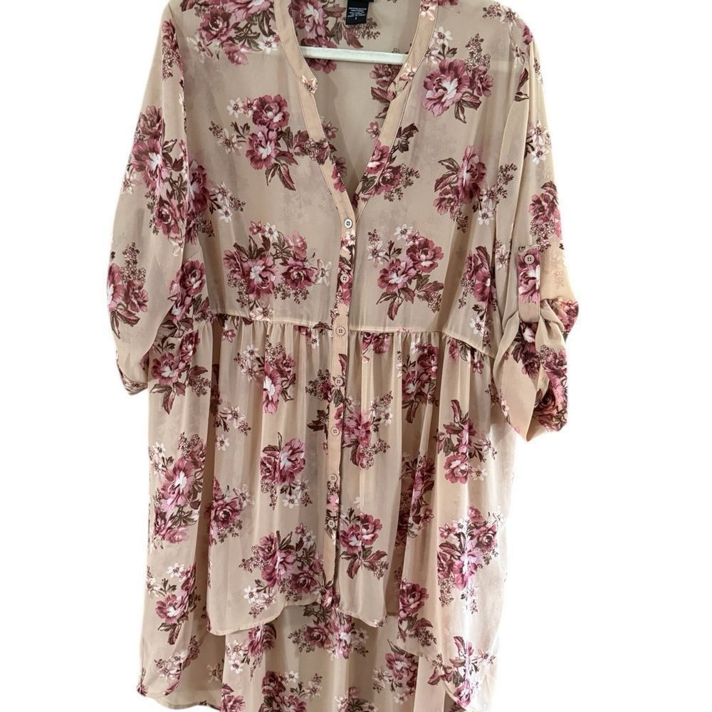 Other NWOT Torrid Pink Asymmetrical Tunic Blouse Size XS / US 0-2 / IT 36-38 - 3 Thumbnail