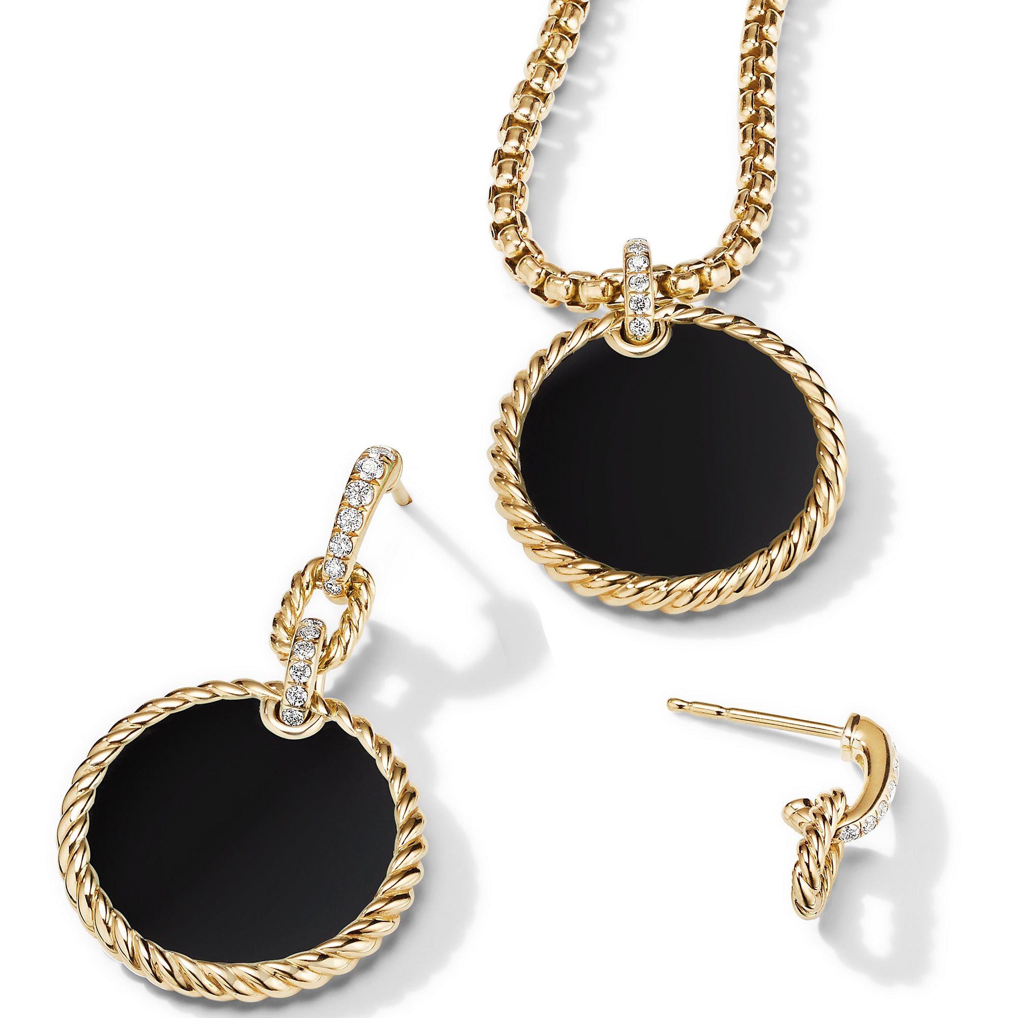 David Yurman o1w1db10526 E17049D/Size 6/ Drop Earrings in Golden/Black Size ONE SIZE - 4 Thumbnail