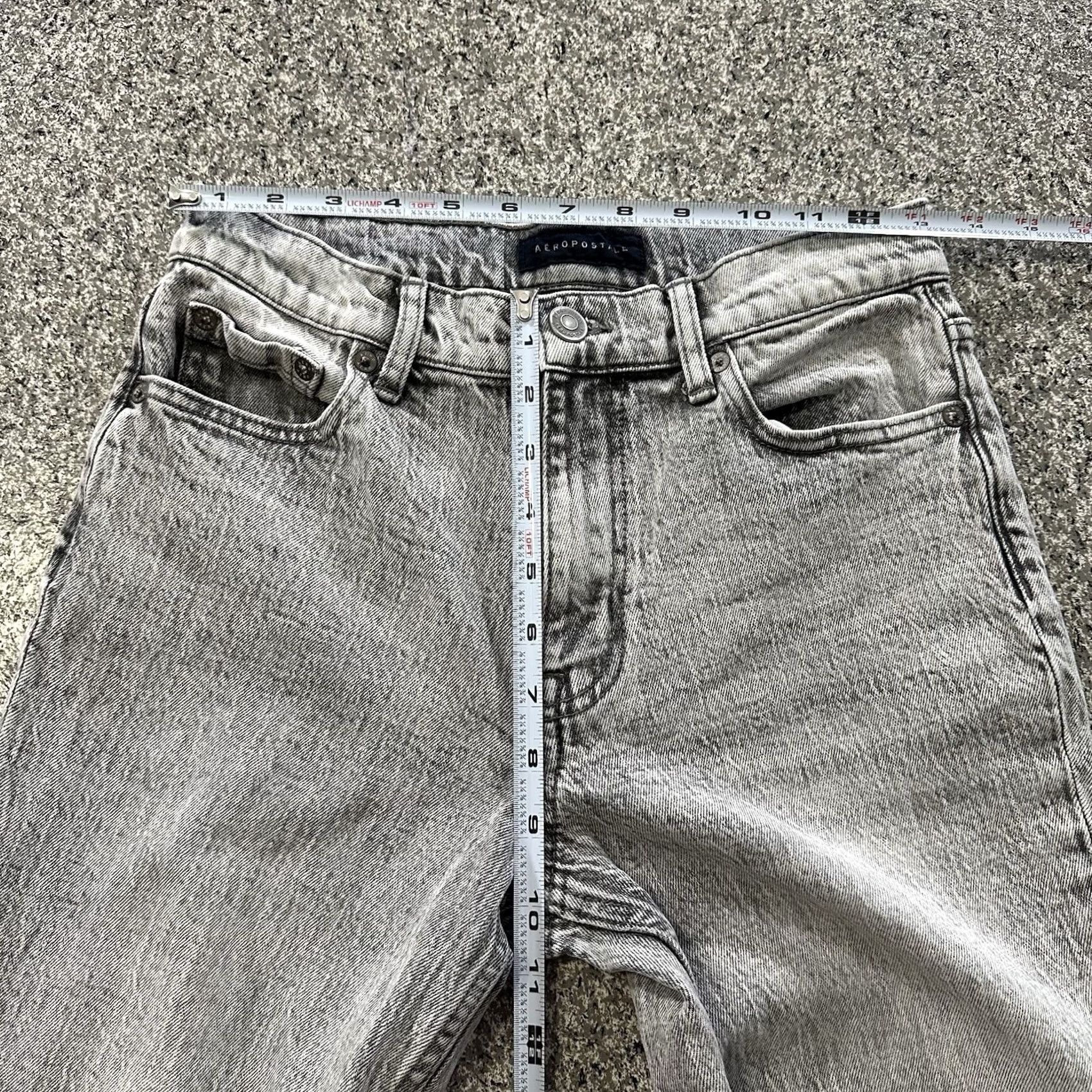 Vintage Aeropostale Jeans Women 2 26x28 High Rise Mom Jean Aero Raw Hem Gray Size 26" / US 2 / IT 38 - 7 Thumbnail