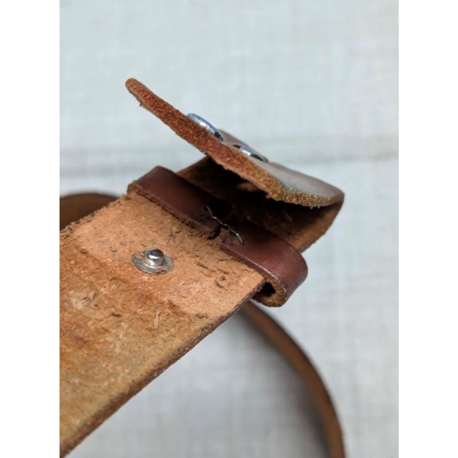 Vintage VINTAGE handcrafted western belt MEXICO Tooled 32 Cowhide Brown Leather Men Belt Size 32 - 4 Thumbnail
