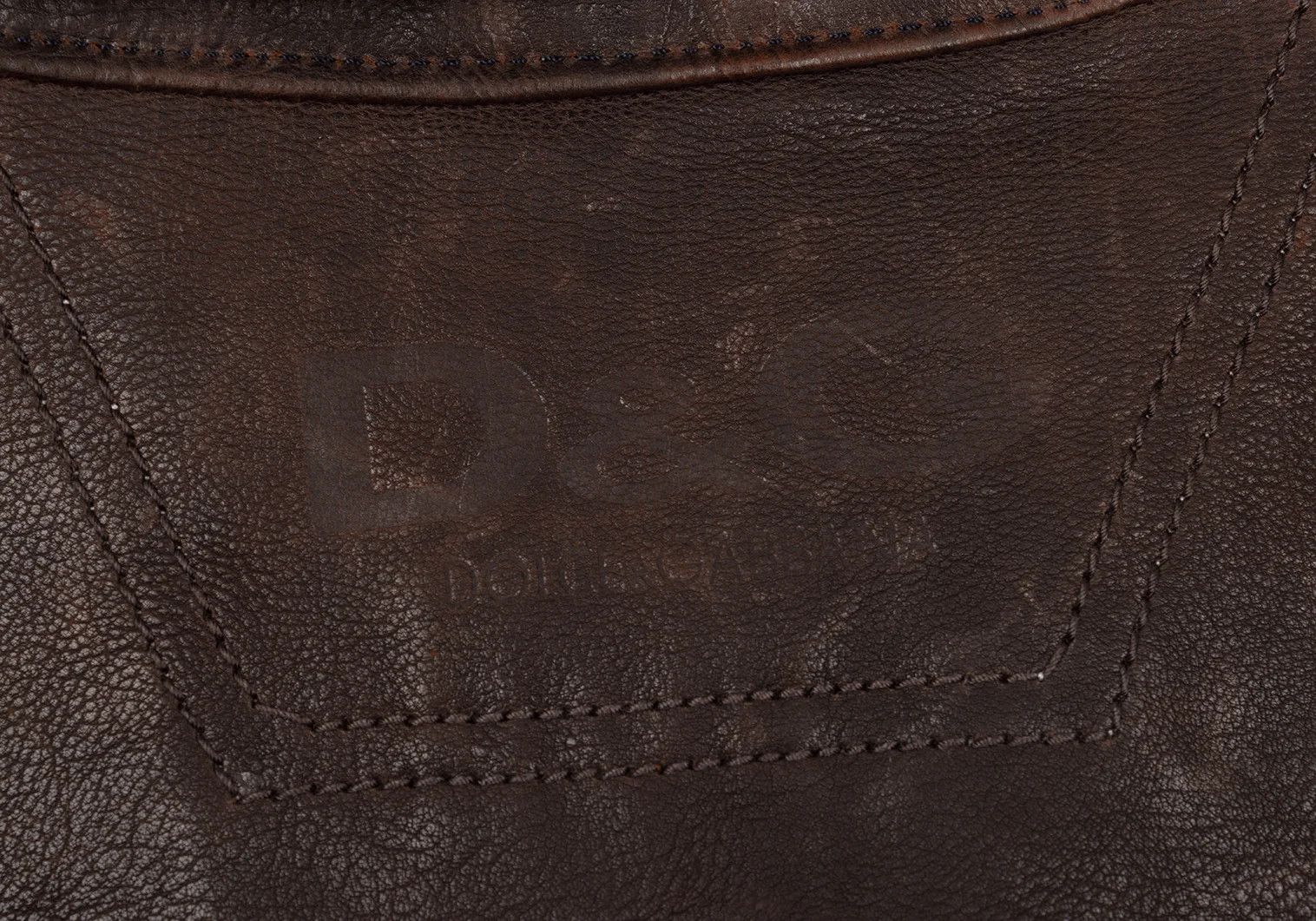 Dolce & Gabbana Cut Design Leather-Trim Denim Jacket Indigo Size M Size US M / EU 48-50 / 2 - 16 Thumbnail