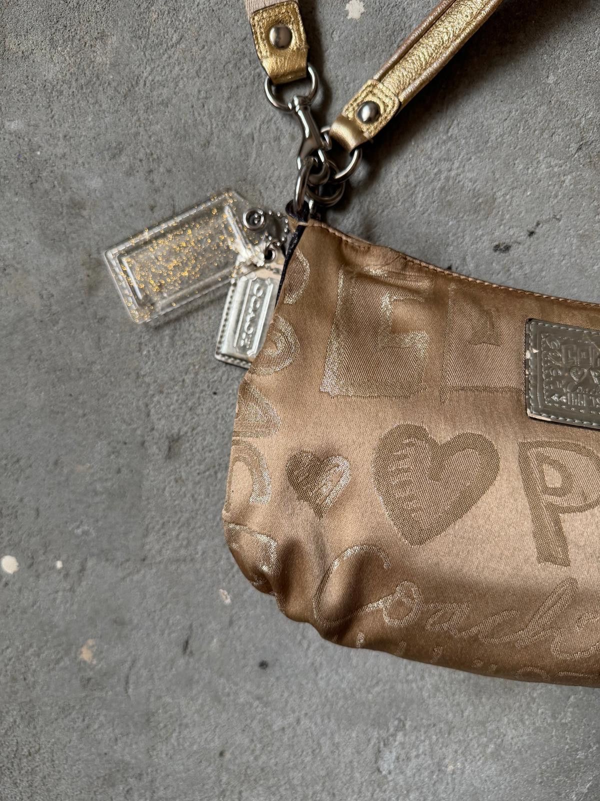 Coach Coach 2Way Poppy Shoulder Bag Beige/Gold Size ONE SIZE - 6 Thumbnail