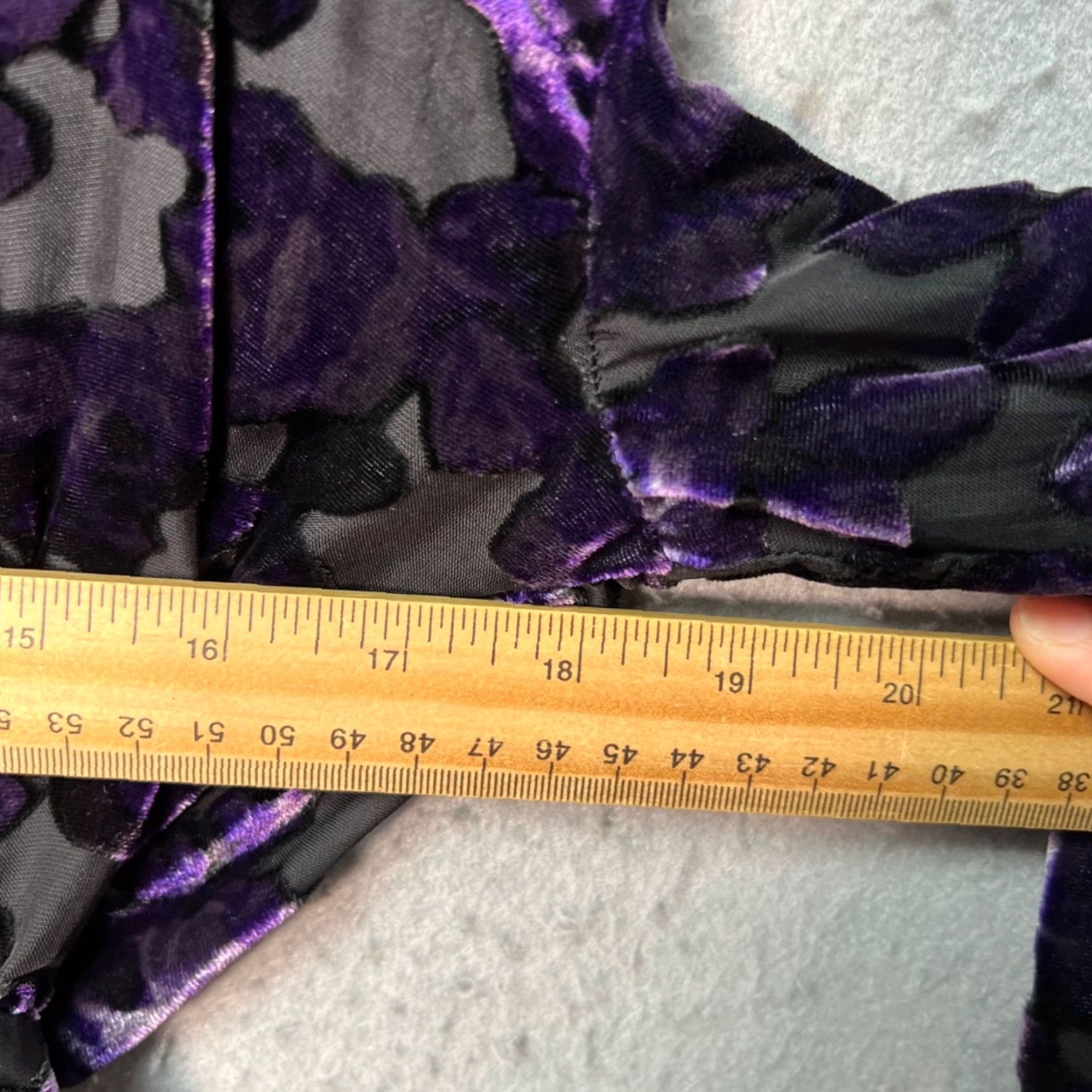 Zara Zara Womens Medium Floral Velvet Sheer Purple & Black Long-Sleeve Tunic Dress Size M / US 6-8 / IT 42-44 - 5 Thumbnail