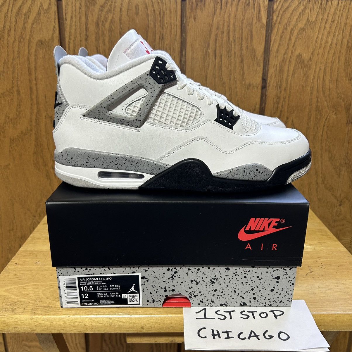 Jordan Brand × Nike Air Jordan 4 Retro OG White Cement 2025 Mens 10.5 FV5029-100 Size US 10.5 / EU 43-44 - 1 Thumbnail