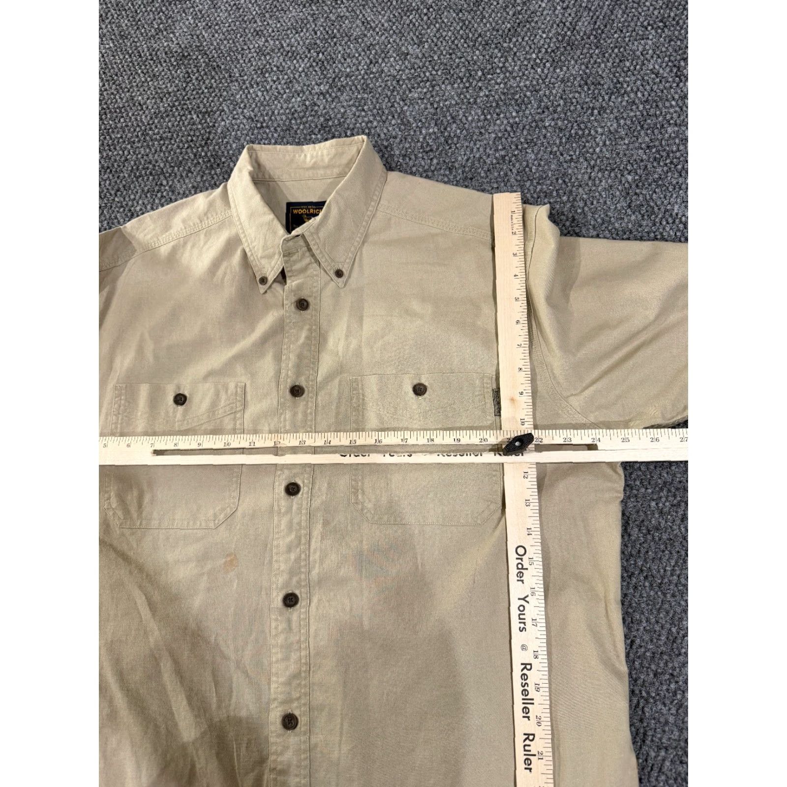 Vintage Woolrich Button-Up Shirt Mens XL Tan Beige Short Sleeve Outdoor Workwear Vintage Size US XL / EU 56 / 4 - 4 Thumbnail