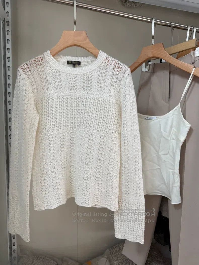 Loro Piana Loro Piana Cream-style cashmere crochet sweater two-piece Size XXS / US 00 / IT 34 - 7 Thumbnail