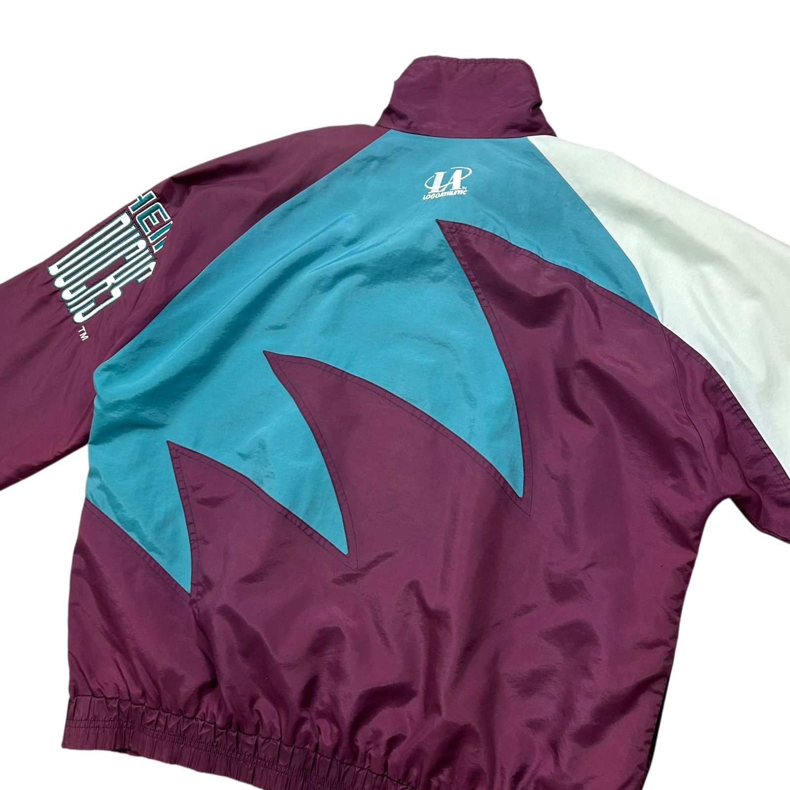 NHL 90s MIGHTY DUCKS LOGO ATHLETIC SHARKTOOTH WINDBREAKER JACKET Size US L / EU 52-54 / 3 - 4 Thumbnail