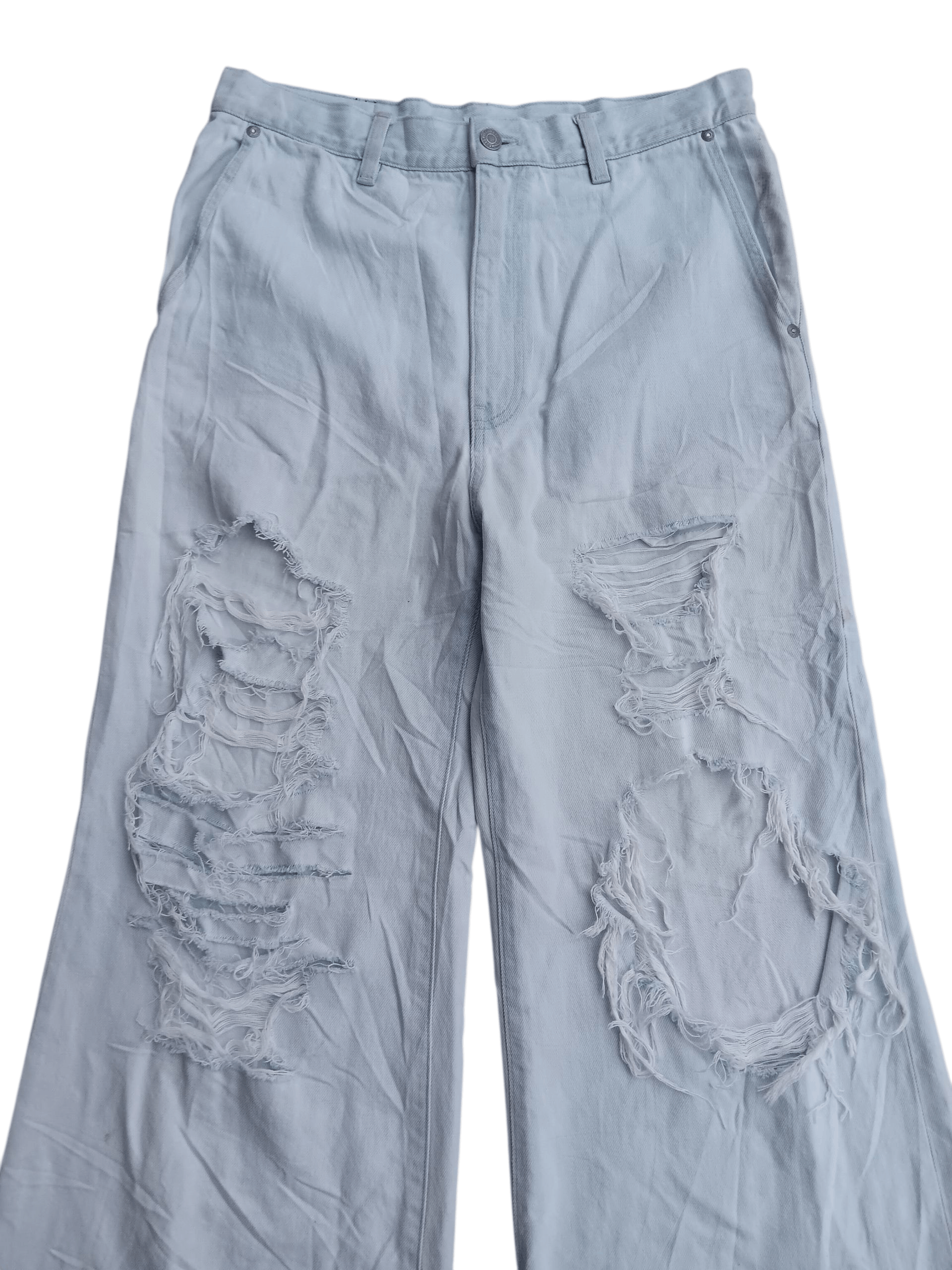 Lad Musician 🤝NEED GONE🤝Splatter distressed baggy light blue jeans Size US 32 / EU 48 - 3 Thumbnail