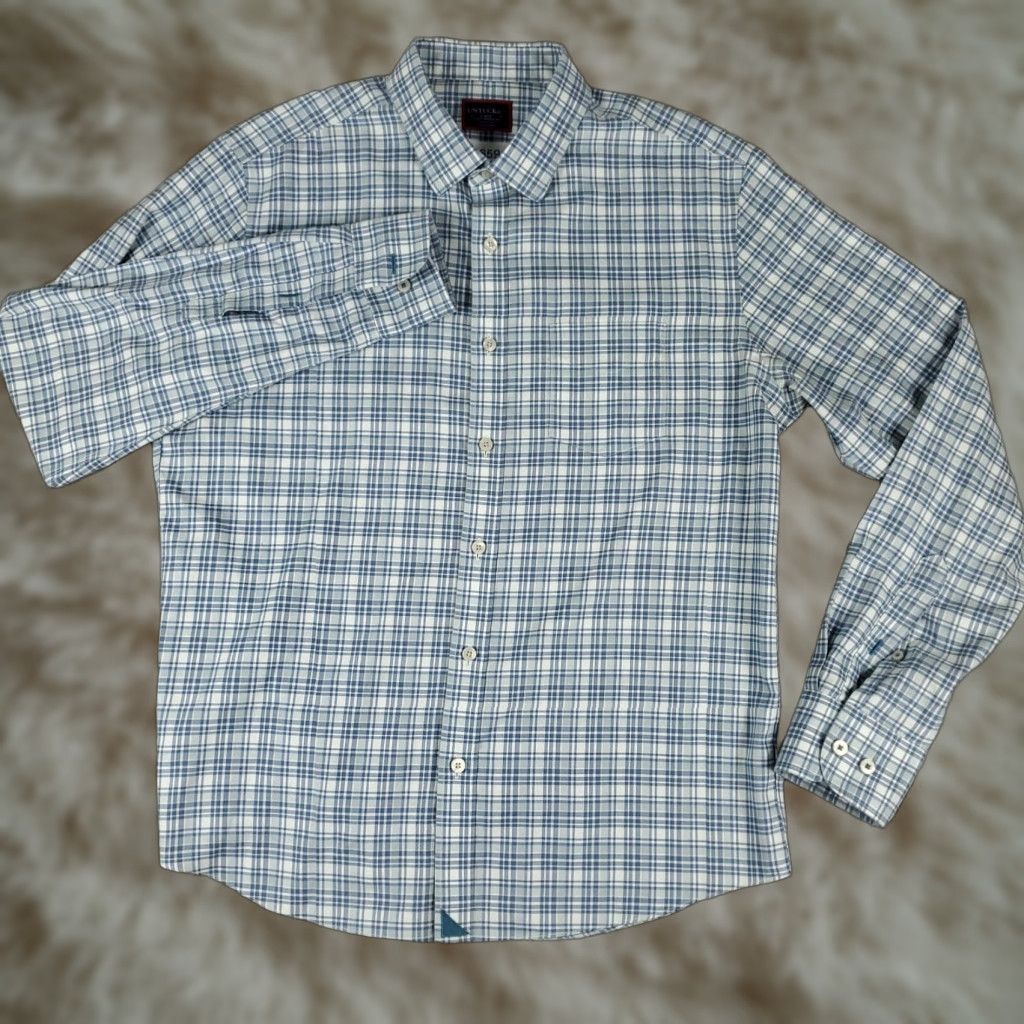 UNTUCKit UNTUCKit Shirt Mens Large Blue Plaid Slim Fit Button Up Long Sleeve Size US L / EU 52-54 / 3 - 1 Thumbnail