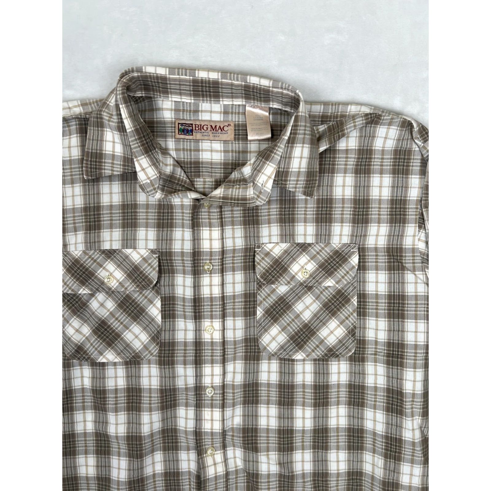 Vintage VTG Big Mac Shirt Mens 2XL Brown Plaid Long Sleeve Button Front Workwear Casual Size US XXL / EU 58 / 5 - 2 Thumbnail