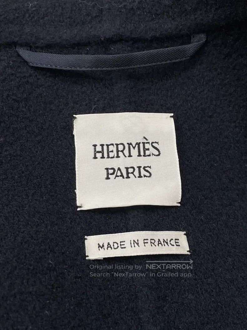 Hermes Hermes Best-selling White Cashmere and Leather Long Overco Size XXS / US 00 / IT 34 - 3 Thumbnail