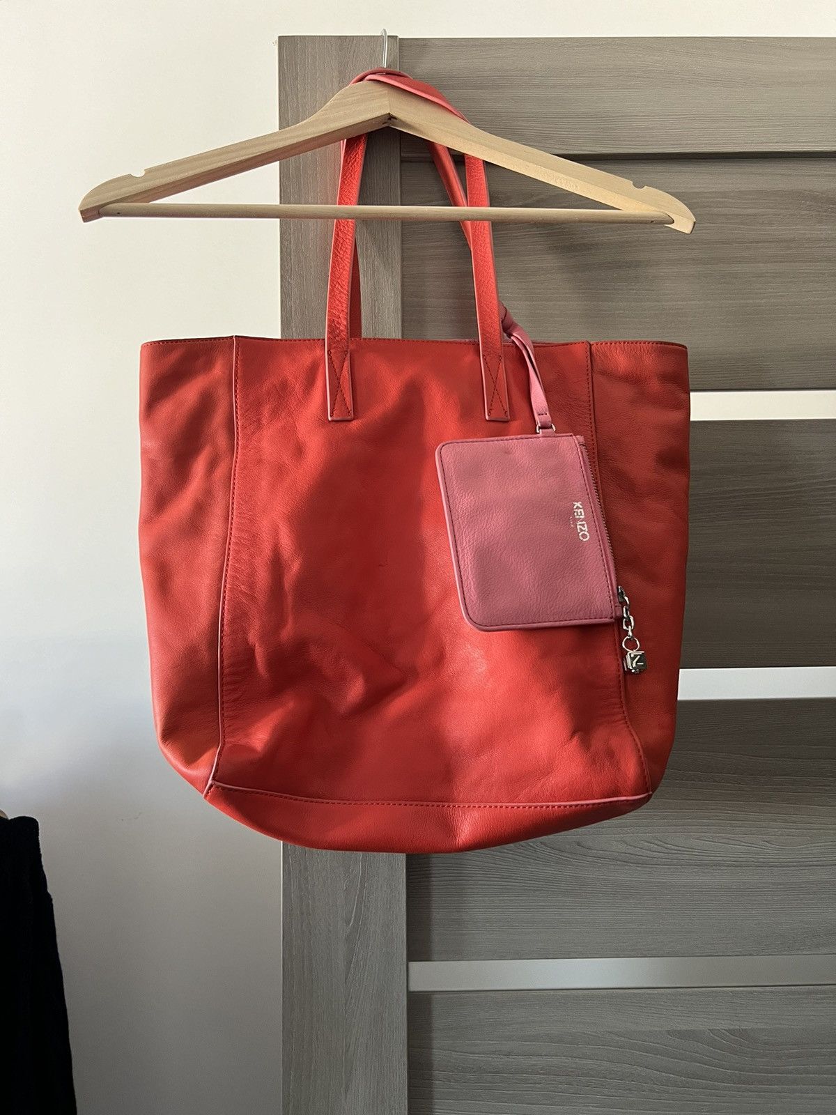 Kenzo KENZO Red Leather K Logo Shopper Tote Luxury Size ONE SIZE - 4 Thumbnail