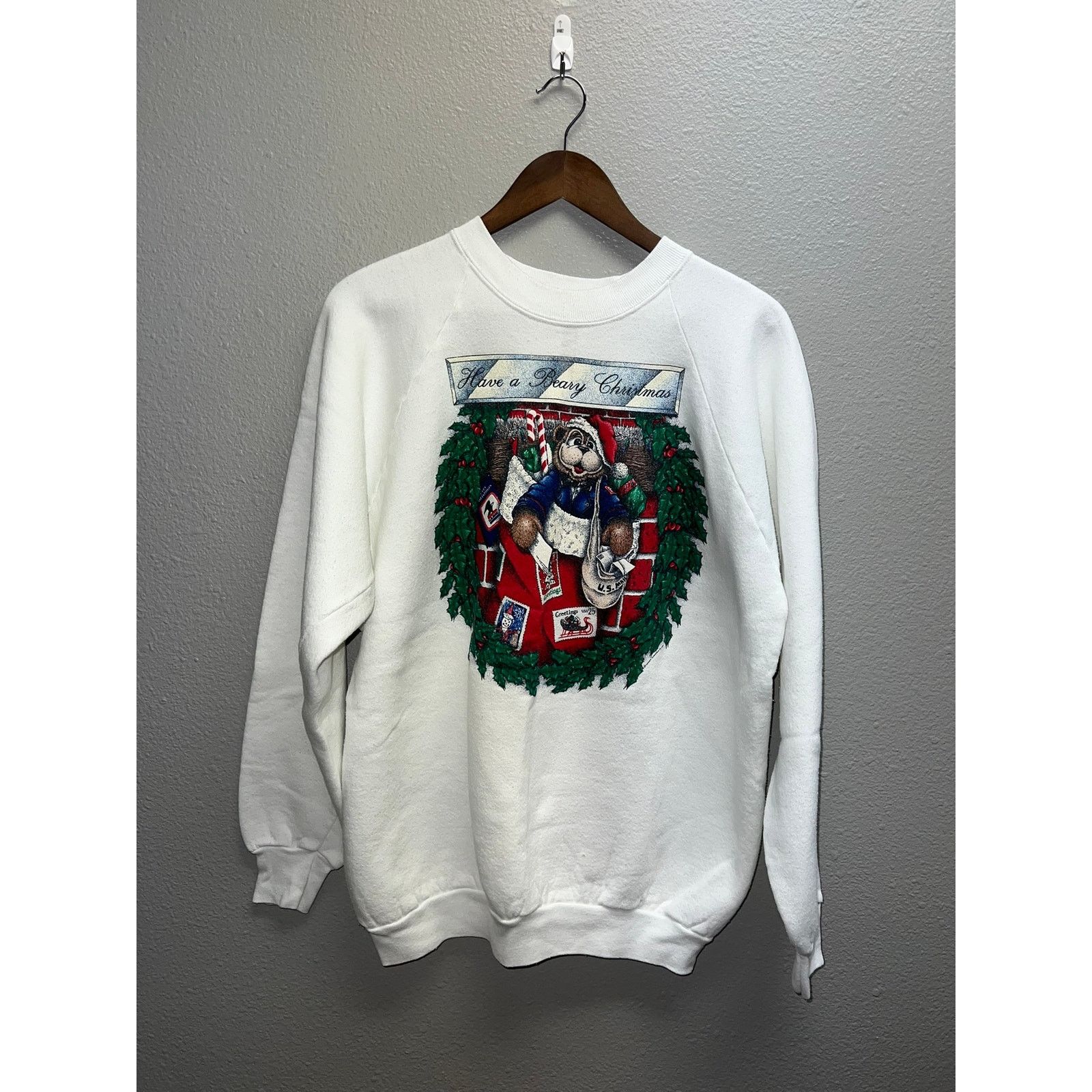 Fruit Of The Loom Vintage Christmas Sweatshirt Have A Beary Crewneck VTG 90s X Size US XL / EU 56 / 4 - 1 Thumbnail