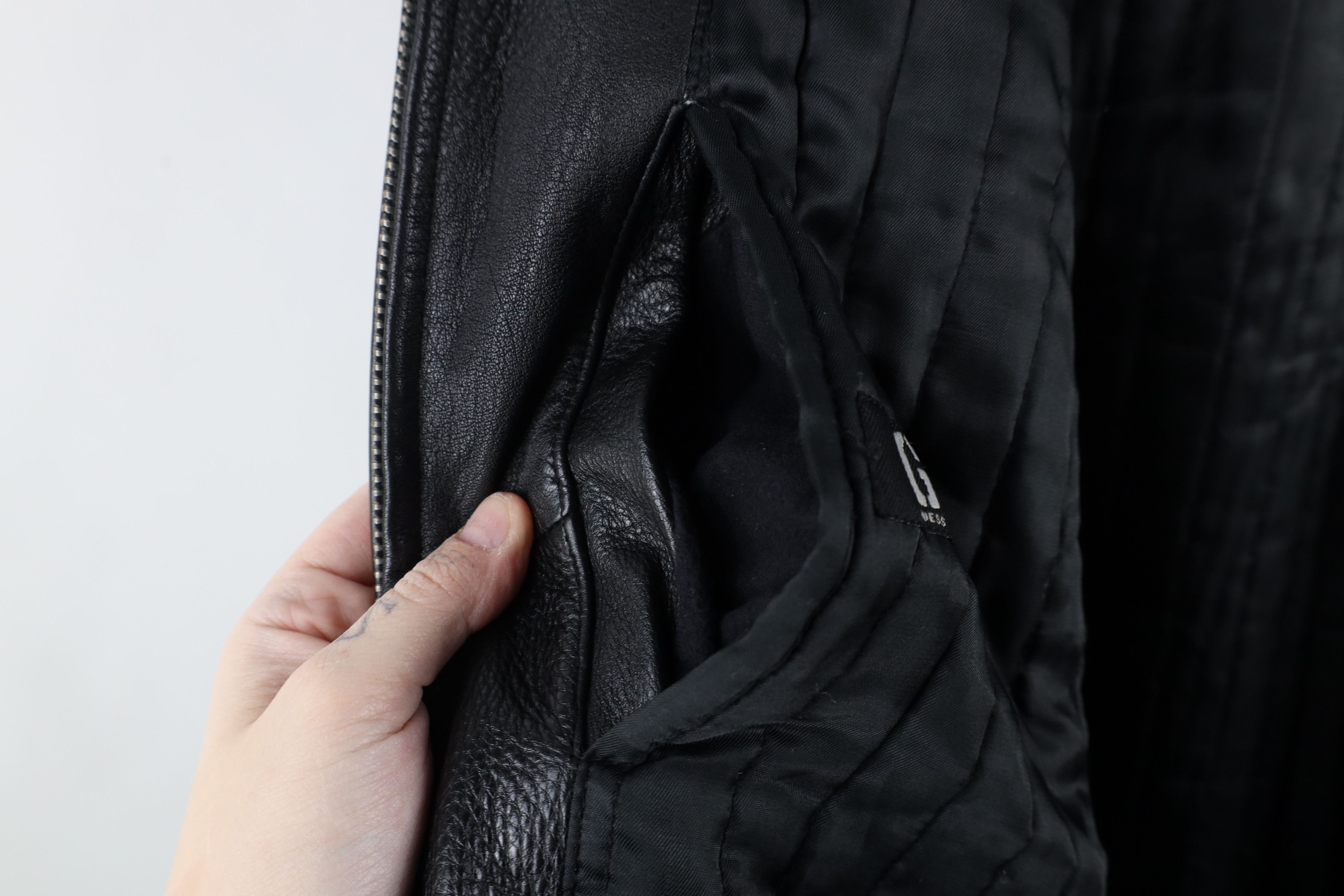Guess × Vintage Vintage Y2K Guess Heavyweight Leather Collared Jacket Black Size US L / EU 52-54 / 3 - 10 Thumbnail