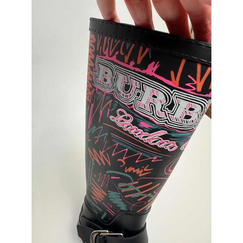 Burberry Burberry Black Doodle Graffiti Rubber Rain Boots Size 35 Size US 5 / IT 35 - 18 Thumbnail