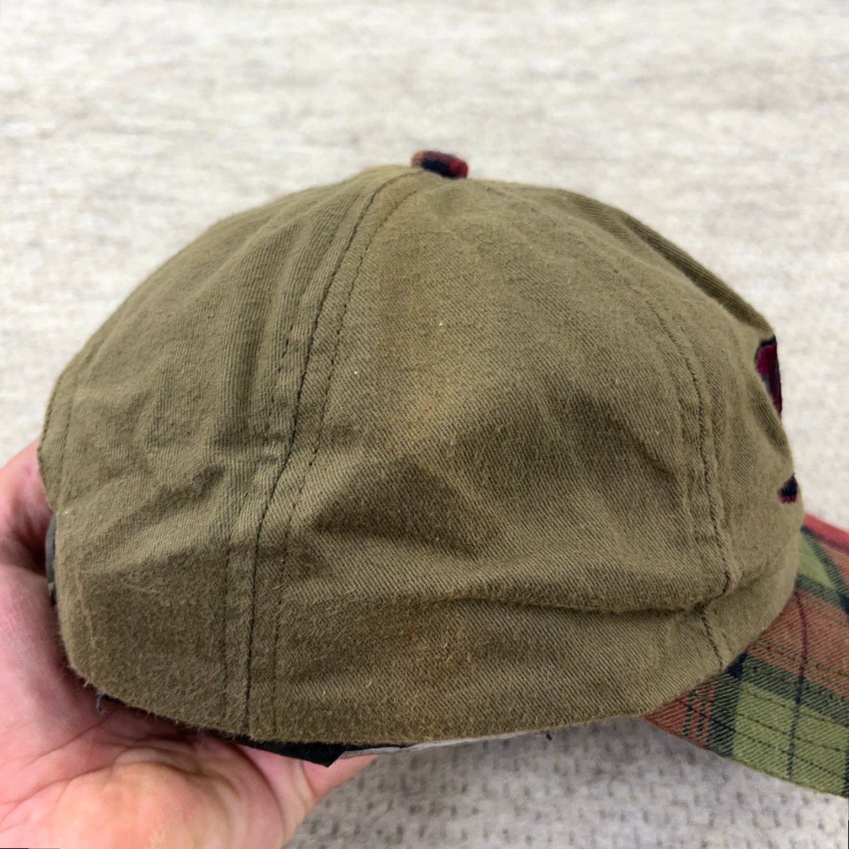 Vintage VINTAGE Wings Of Alaska Hat Cap Snapback Made In USA Green Red Plaid 90s Faded Size ONE SIZE - 7 Thumbnail