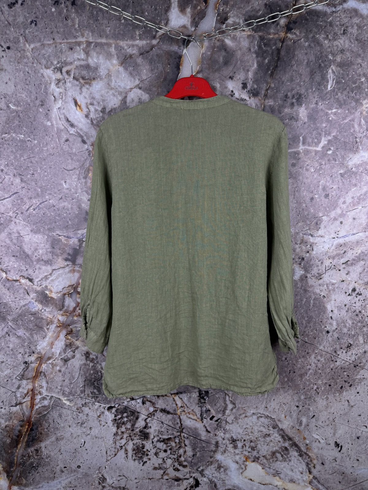 Other Women’s Francesca Bettini Linen Button-Up Blouse Olive Green Size M / US 6-8 / IT 42-44 - 8 Thumbnail