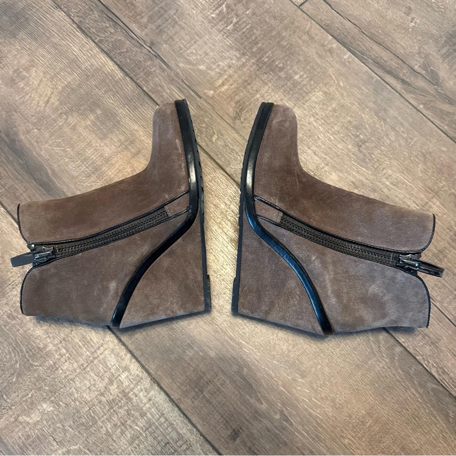 Vince Camuto Vince Camuto Brown Wedge Ankle Boots Size US 6.5 / IT 36.5 - 4 Thumbnail
