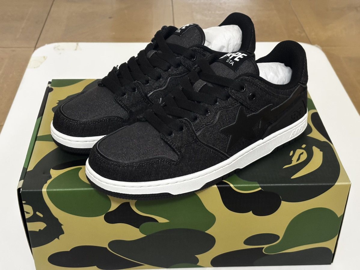 Bape Authentic ape bape sk8 sta denim black US 9 new Size US 9 / EU 42 - 1 Thumbnail