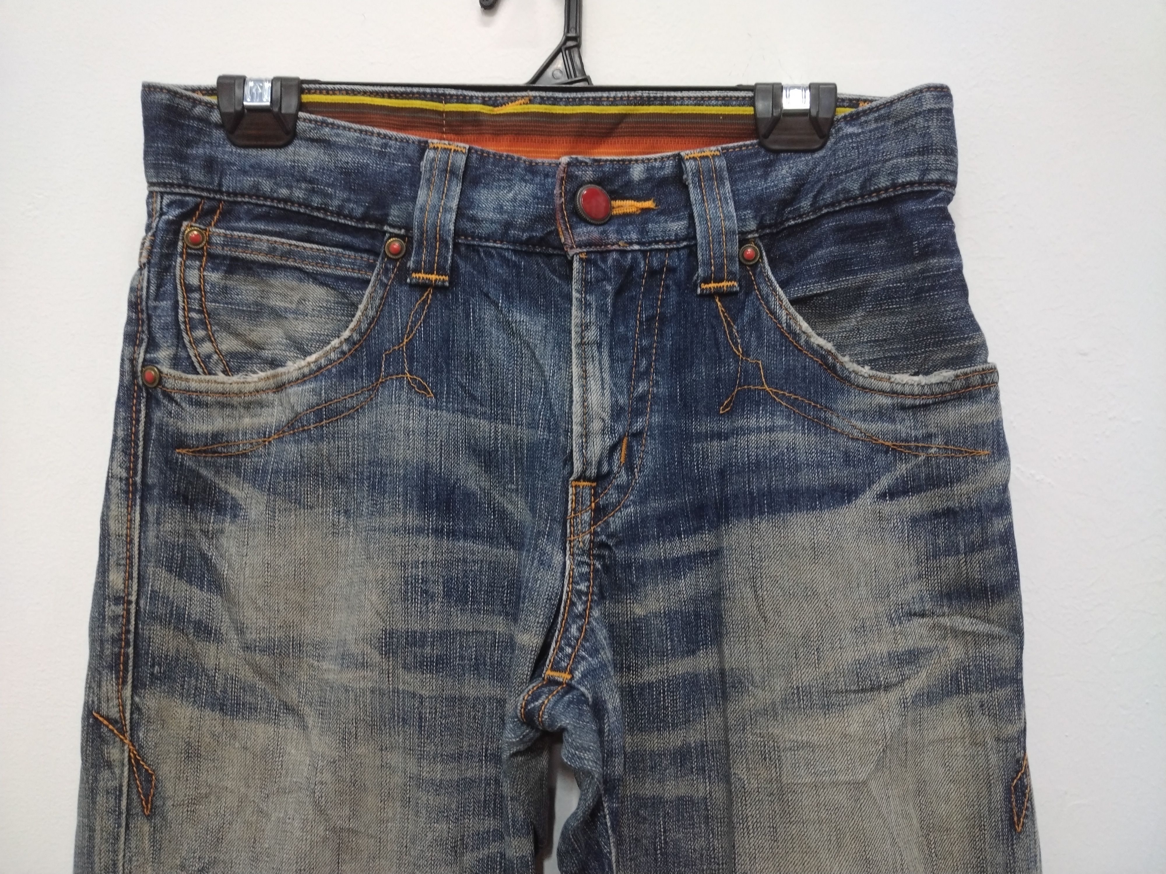 Edwin × Le Grande Bleu (L.G.B.) Nice patina & character vtg Edwin 503 Pearl Button Jeans Size US 30 / EU 46 - 7 Thumbnail