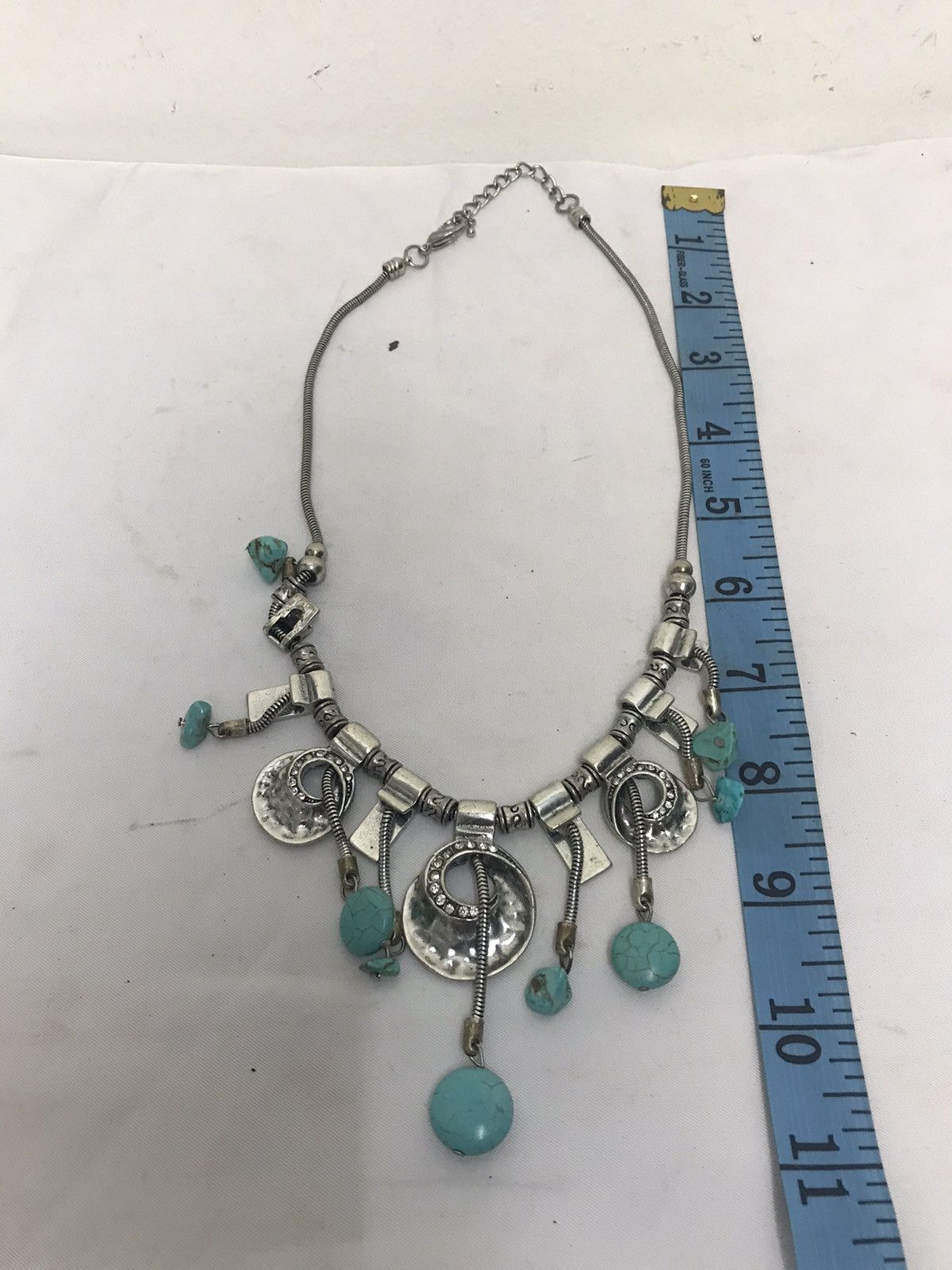 Designer × Vintage Silver Necklace Turquoise Size ONE SIZE - 3 Thumbnail