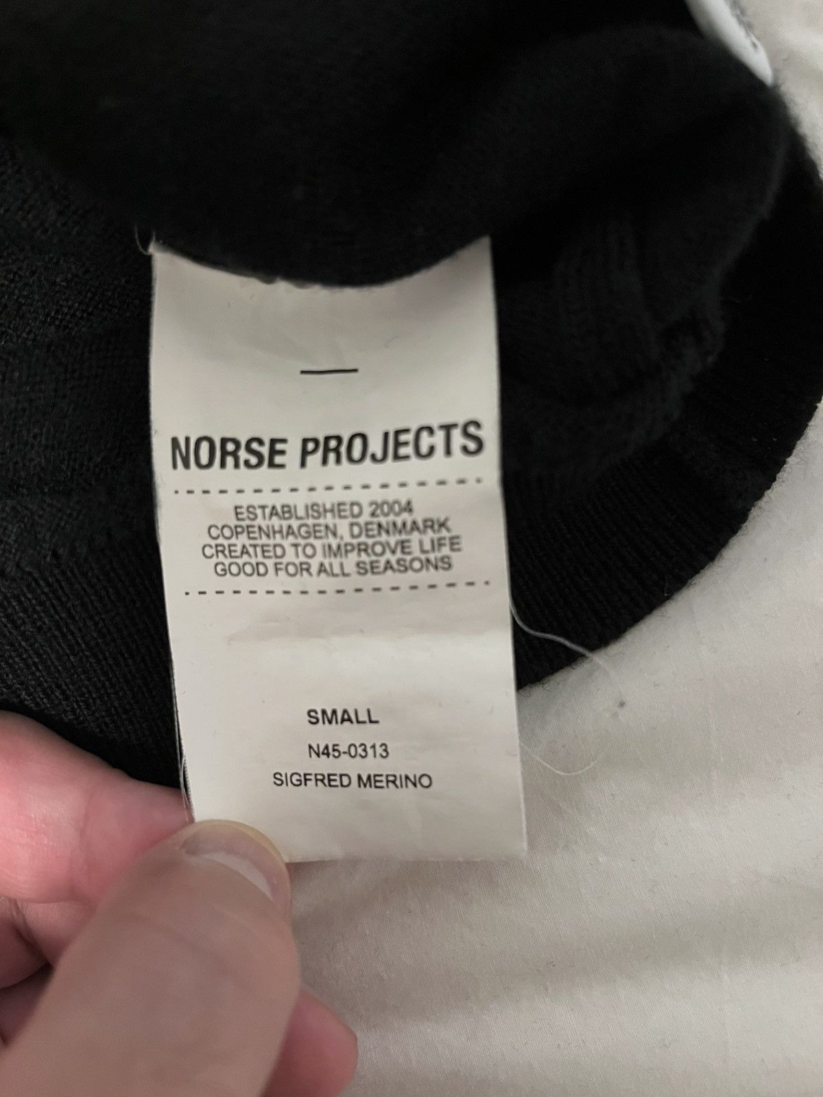 Norse Projects Black Sigfred Merino Sweater Size S Size US S / EU 44-46 / 1 - 4 Thumbnail